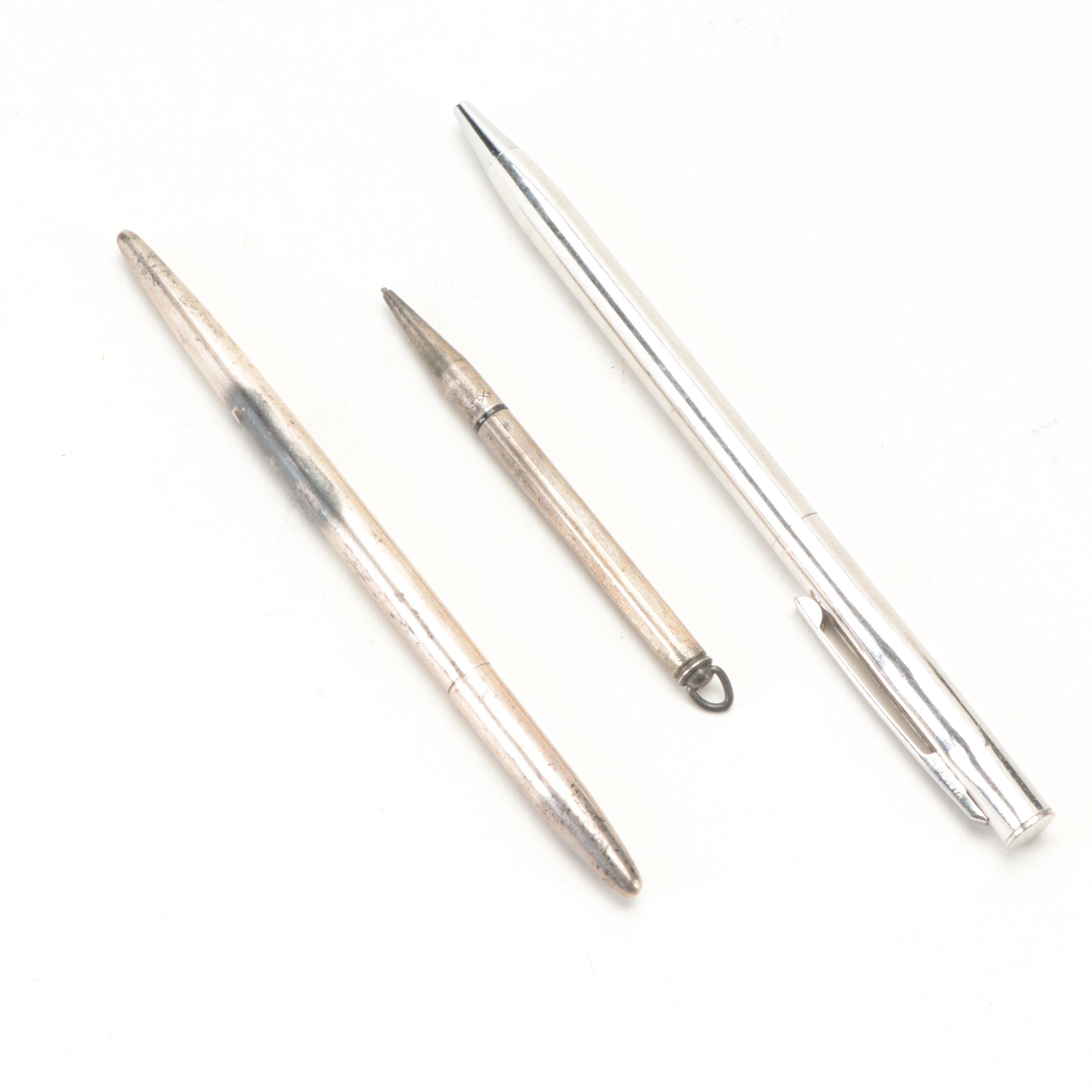 Sheaffer, More Ballpoint, Fountain Pens With 14K Gold Nibs and Sterling Pencil