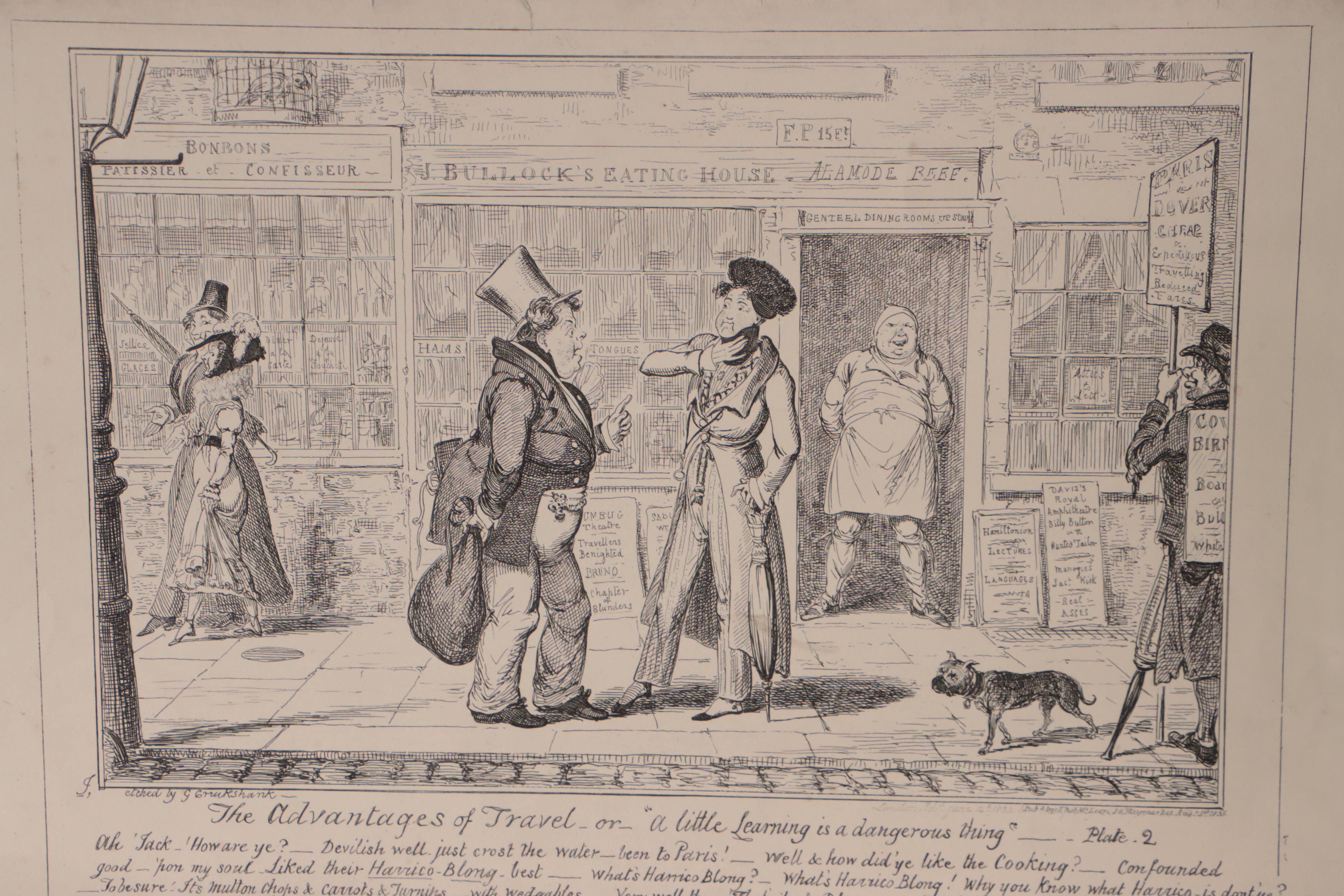 After George Cruikshank Lithograph Political Cartoons
