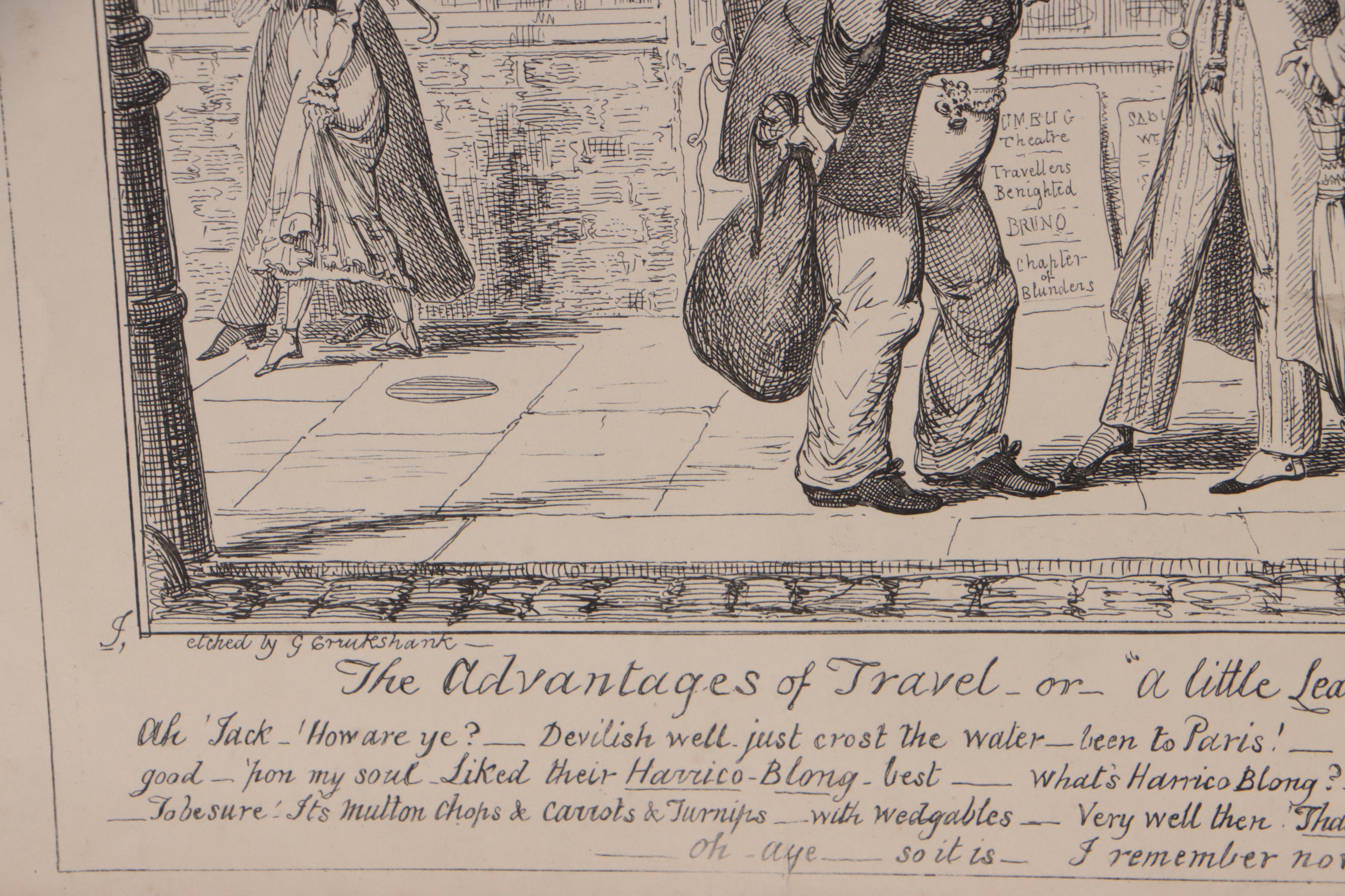 After George Cruikshank Lithograph Political Cartoons