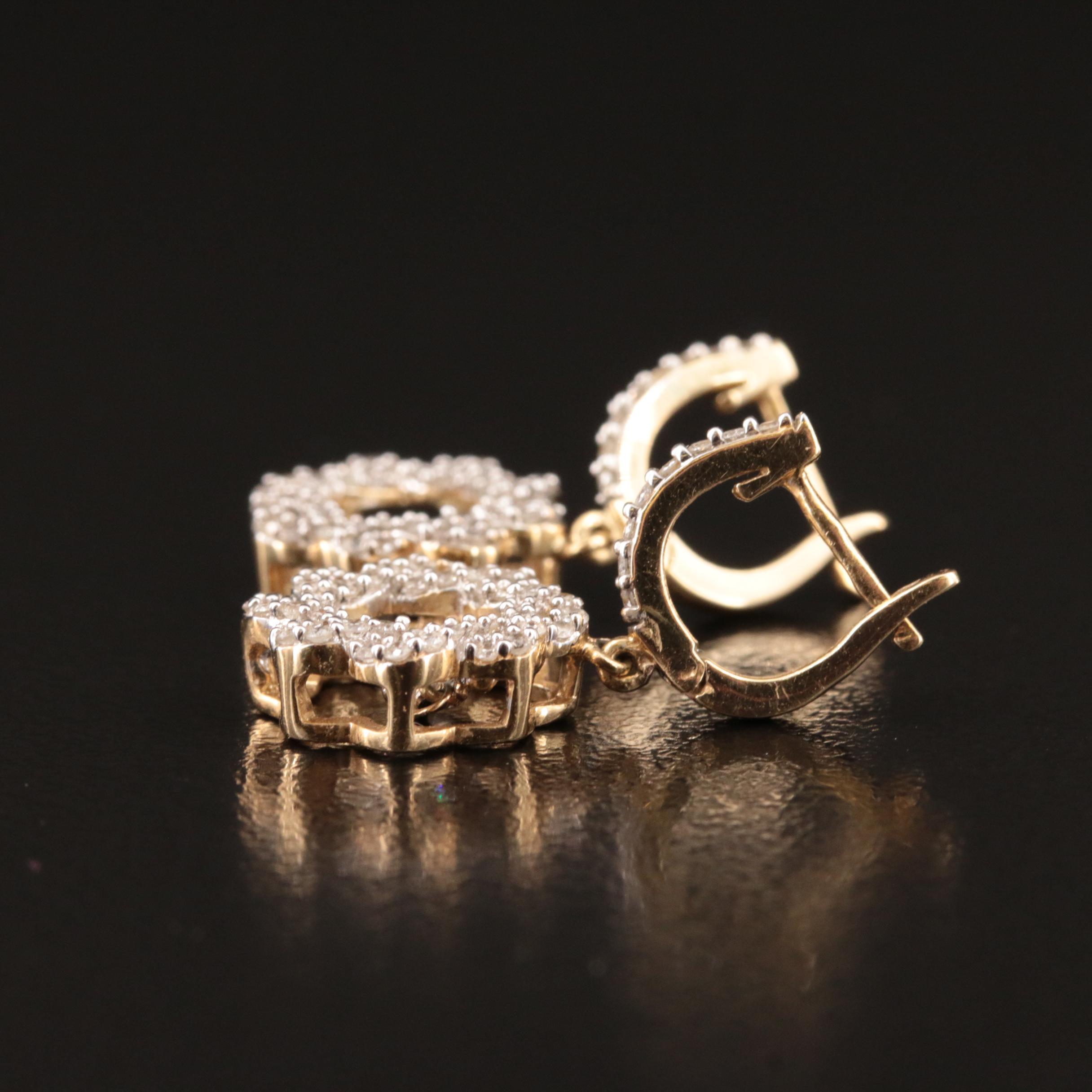 14K 0.74 CTW Diamond En Tremblant Drop Earrings