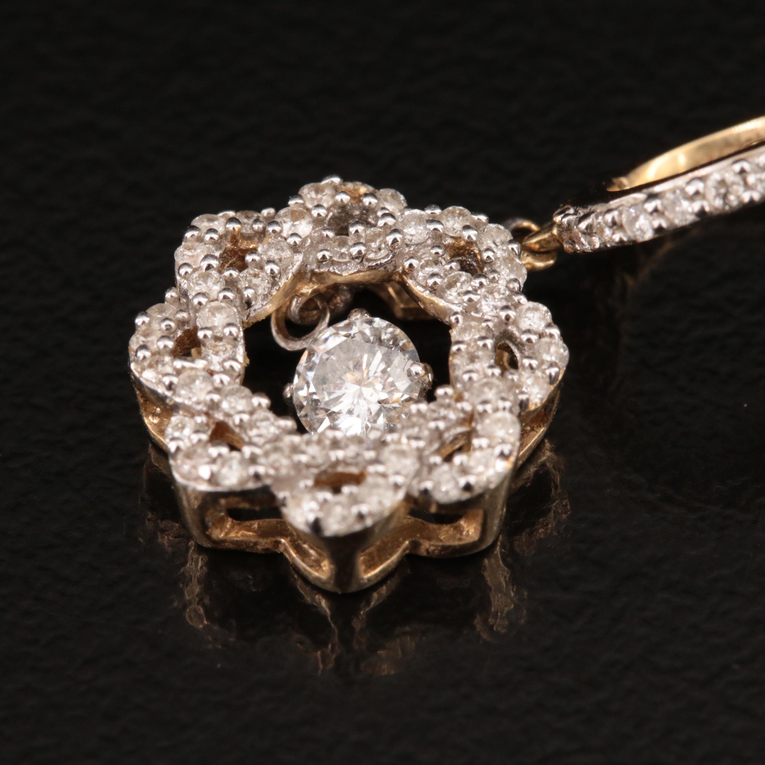 14K 0.74 CTW Diamond En Tremblant Drop Earrings