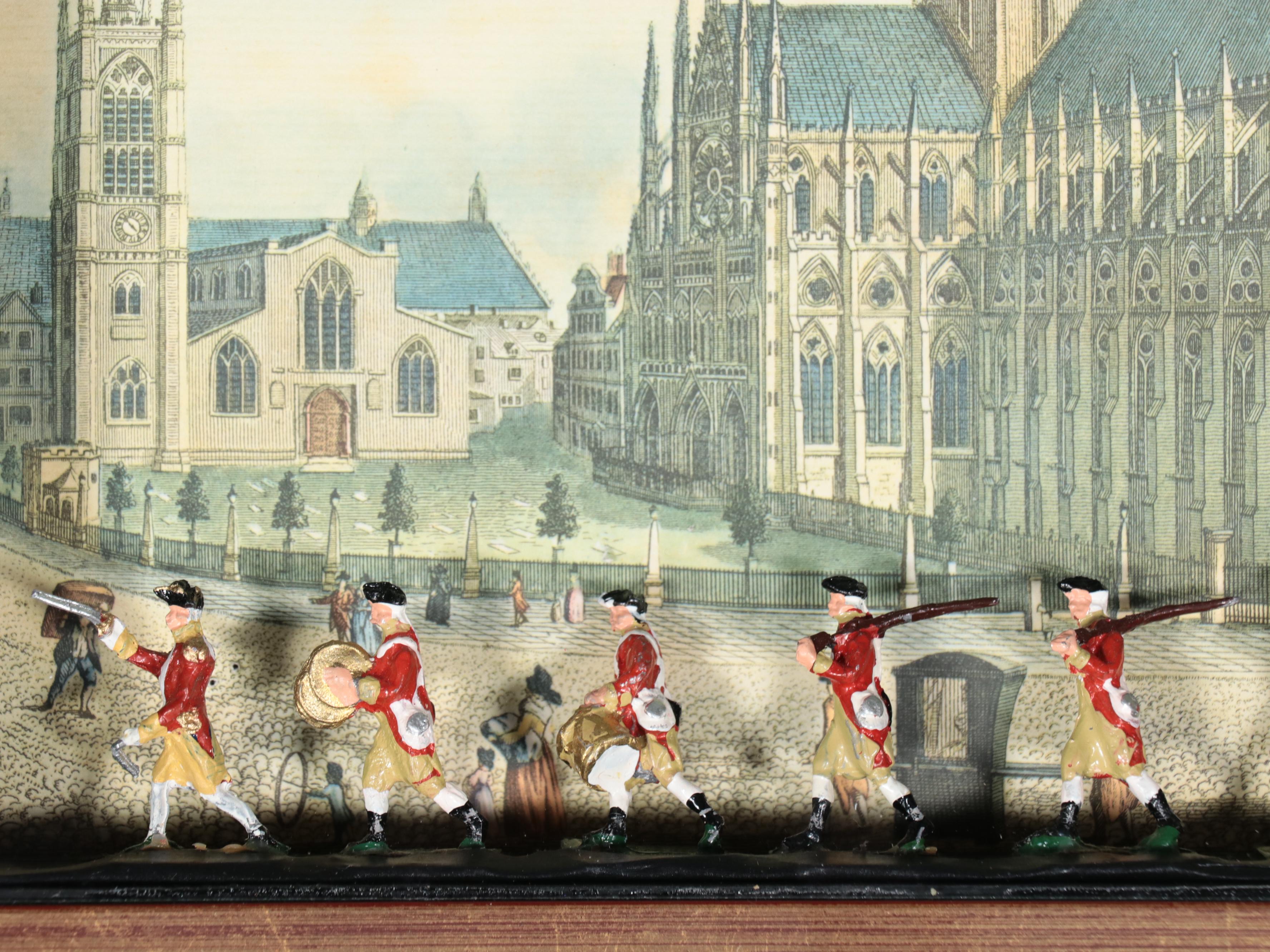 "Westminster Abbey" After Thomas Shepherd with Miniature Soldiers