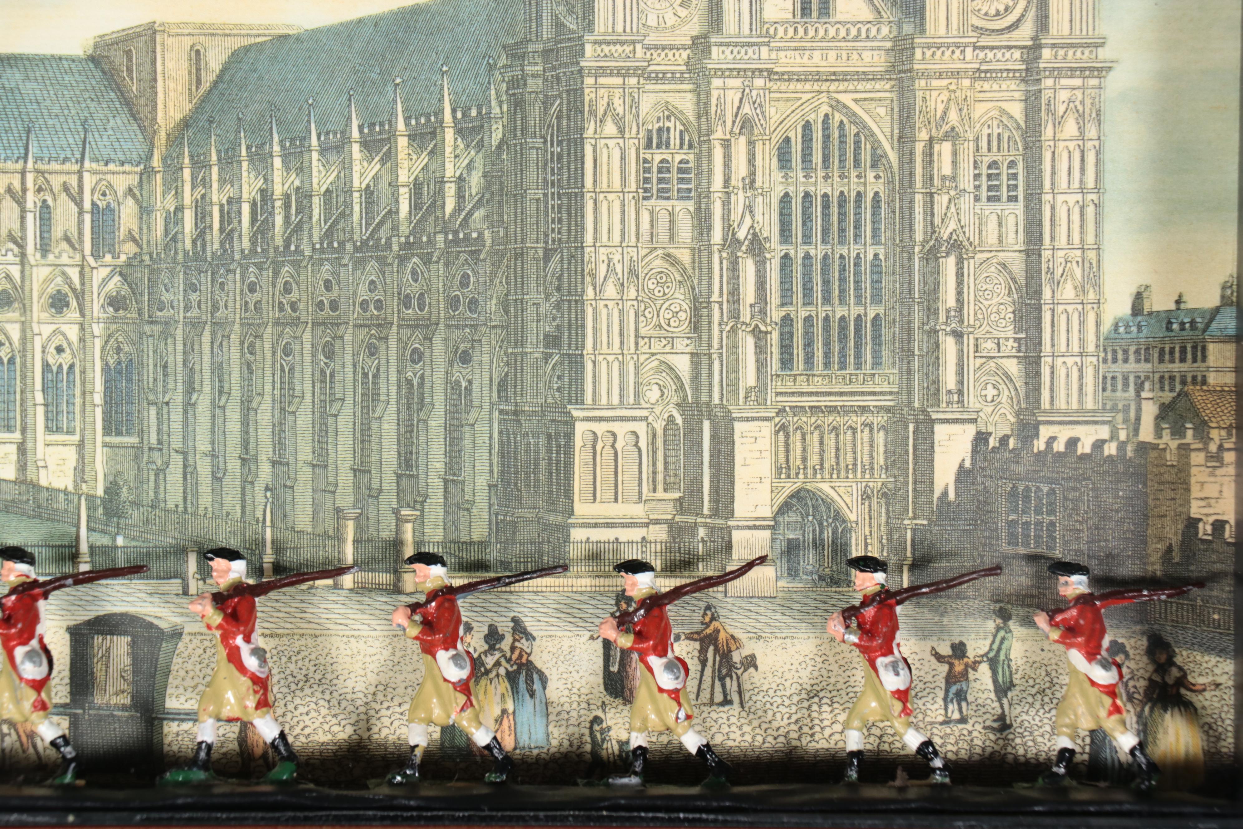 "Westminster Abbey" After Thomas Shepherd with Miniature Soldiers
