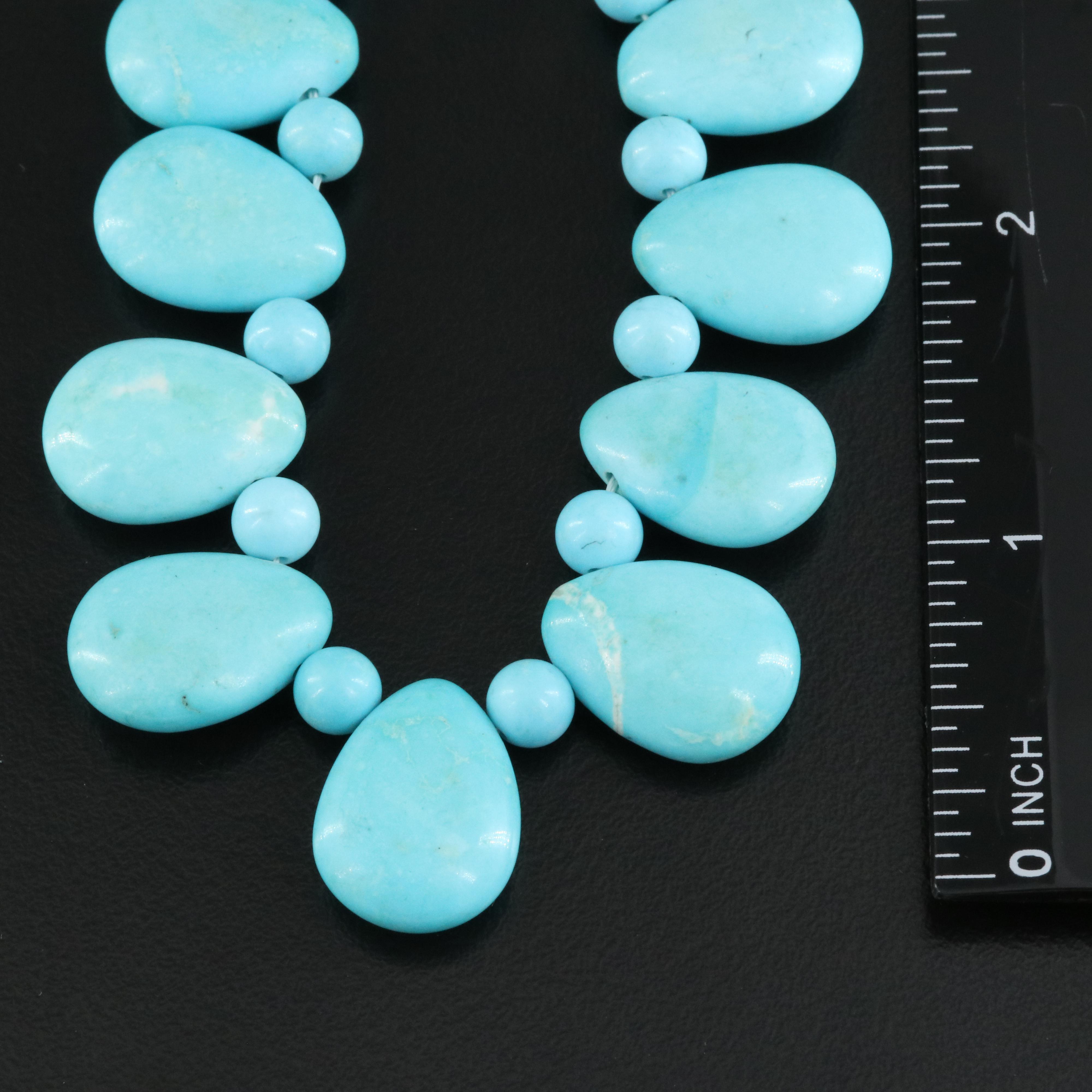 Magnesite Bead Necklace with Sterling Clasp
