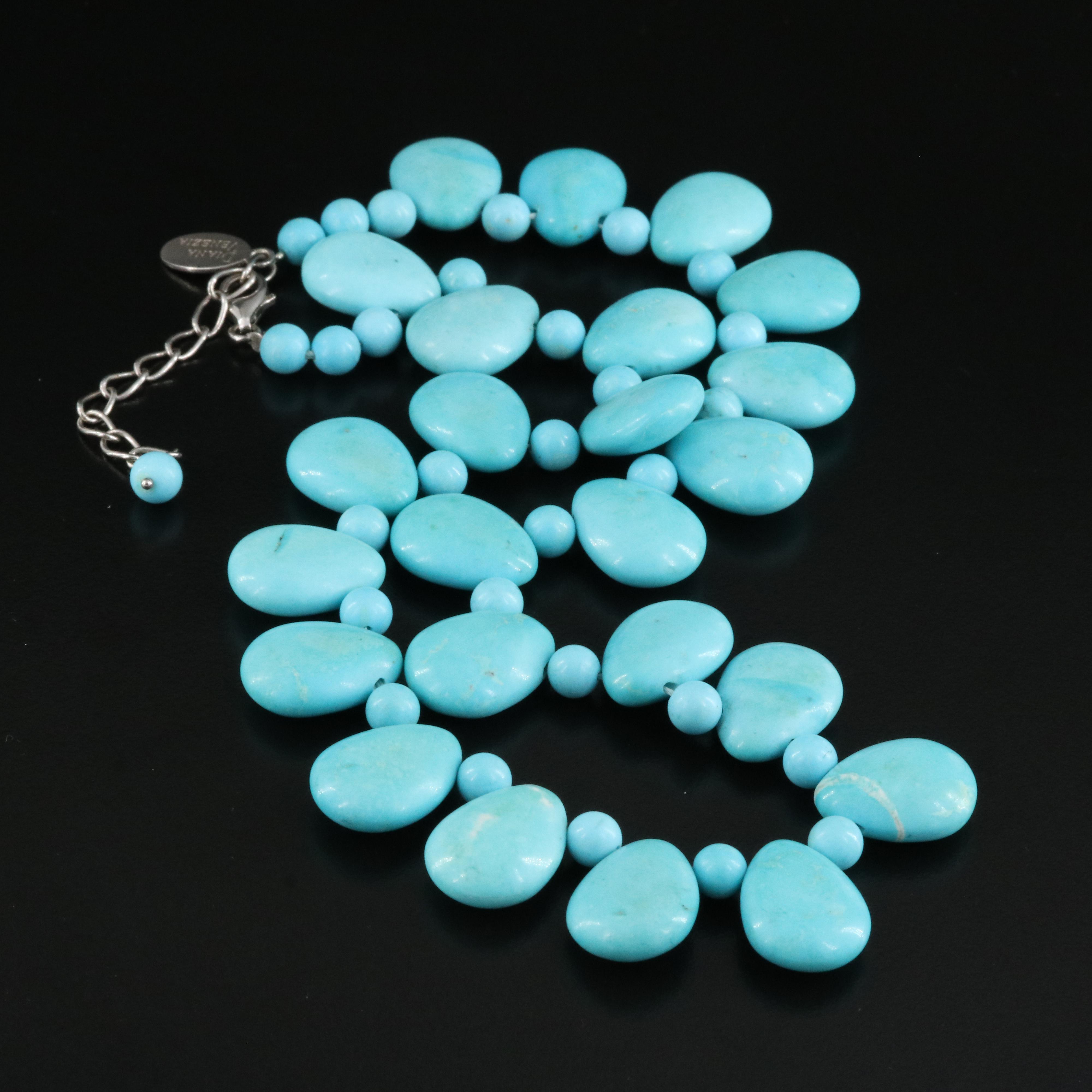 Magnesite Bead Necklace with Sterling Clasp