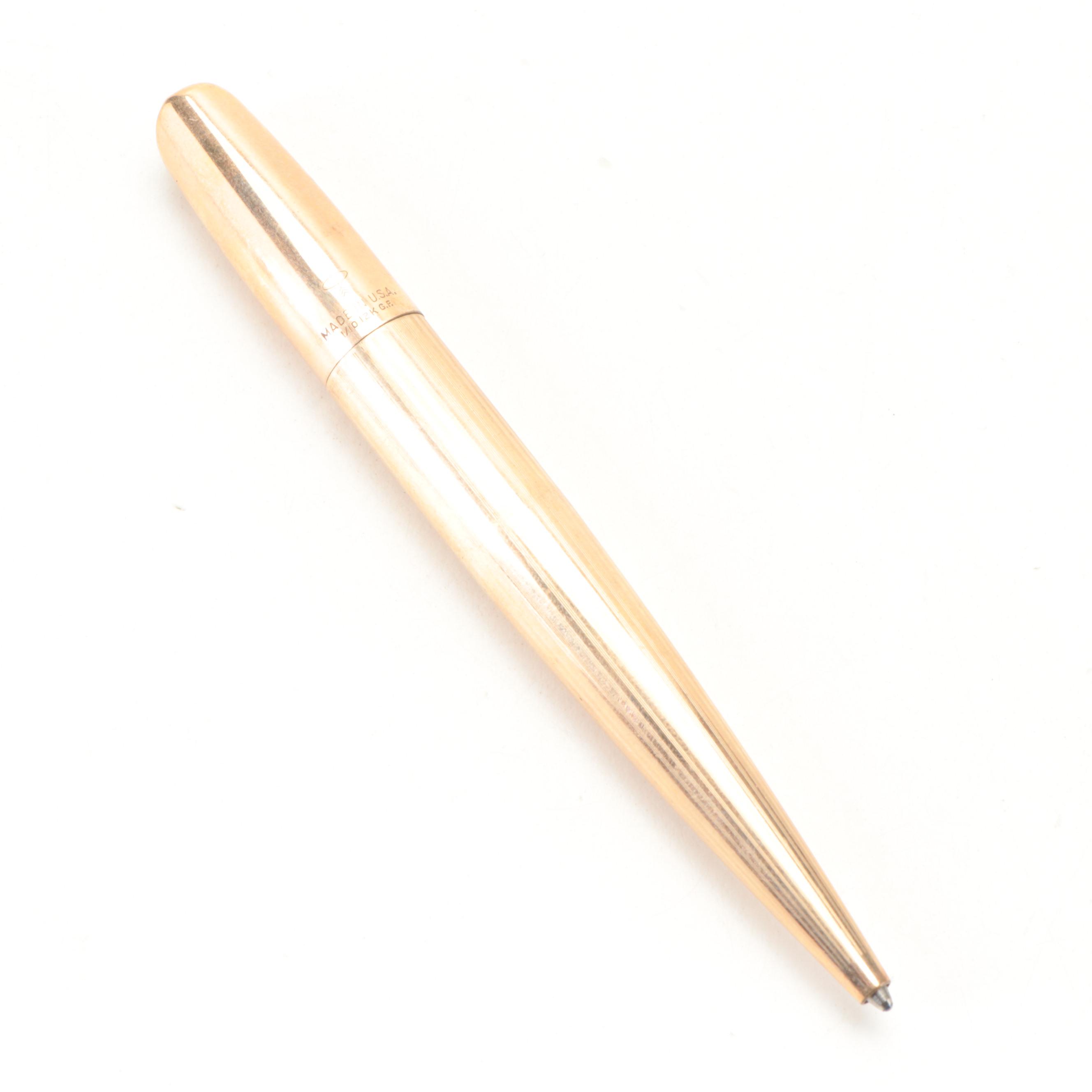 Ronson Gold-Filled "Penciliter", Mechanical Pencil, Ballpoint and Fountain Pen