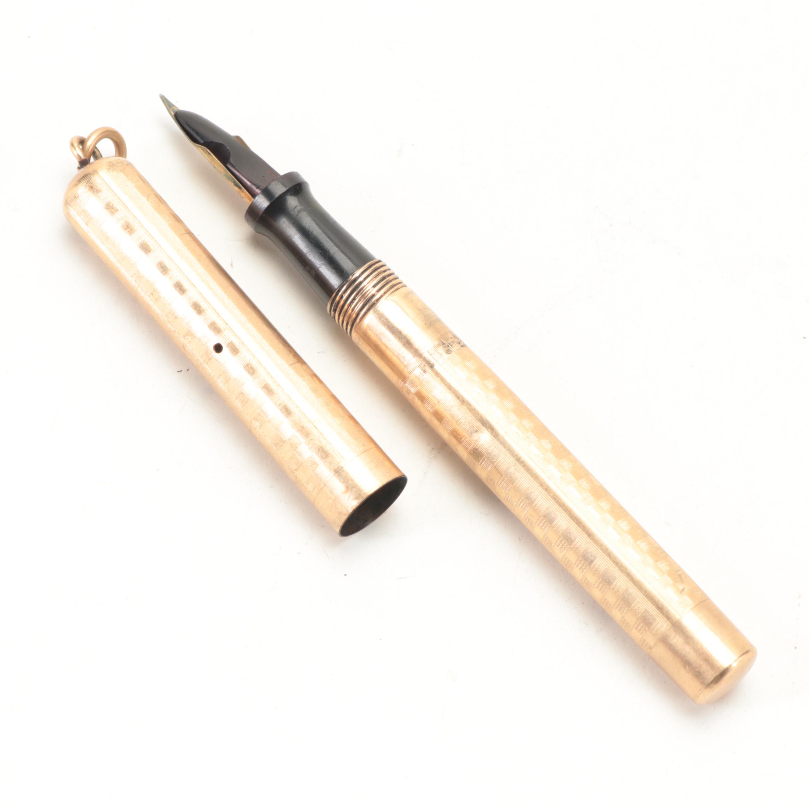 Ronson Gold-Filled "Penciliter", Mechanical Pencil, Ballpoint and Fountain Pen