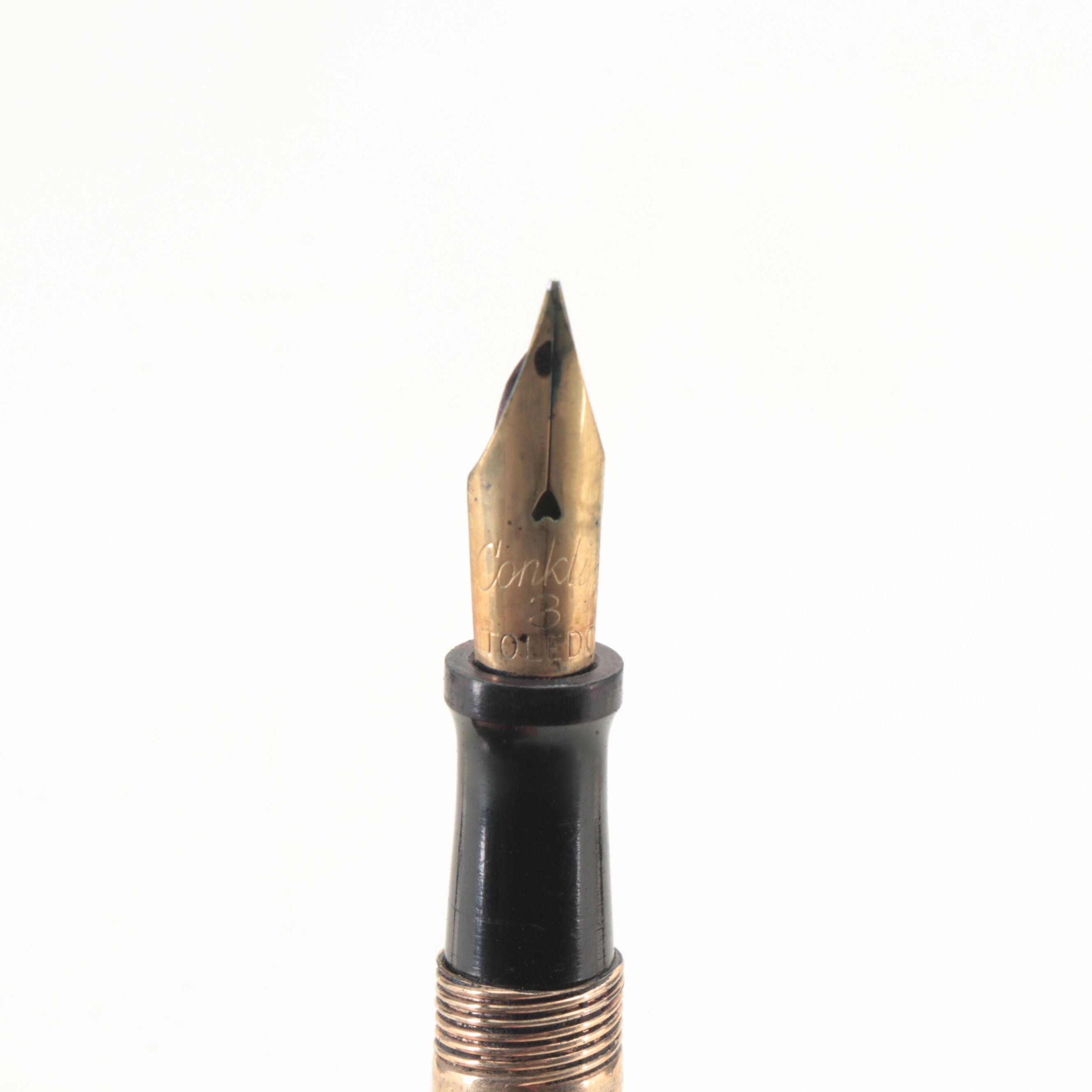 Ronson Gold-Filled "Penciliter", Mechanical Pencil, Ballpoint and Fountain Pen