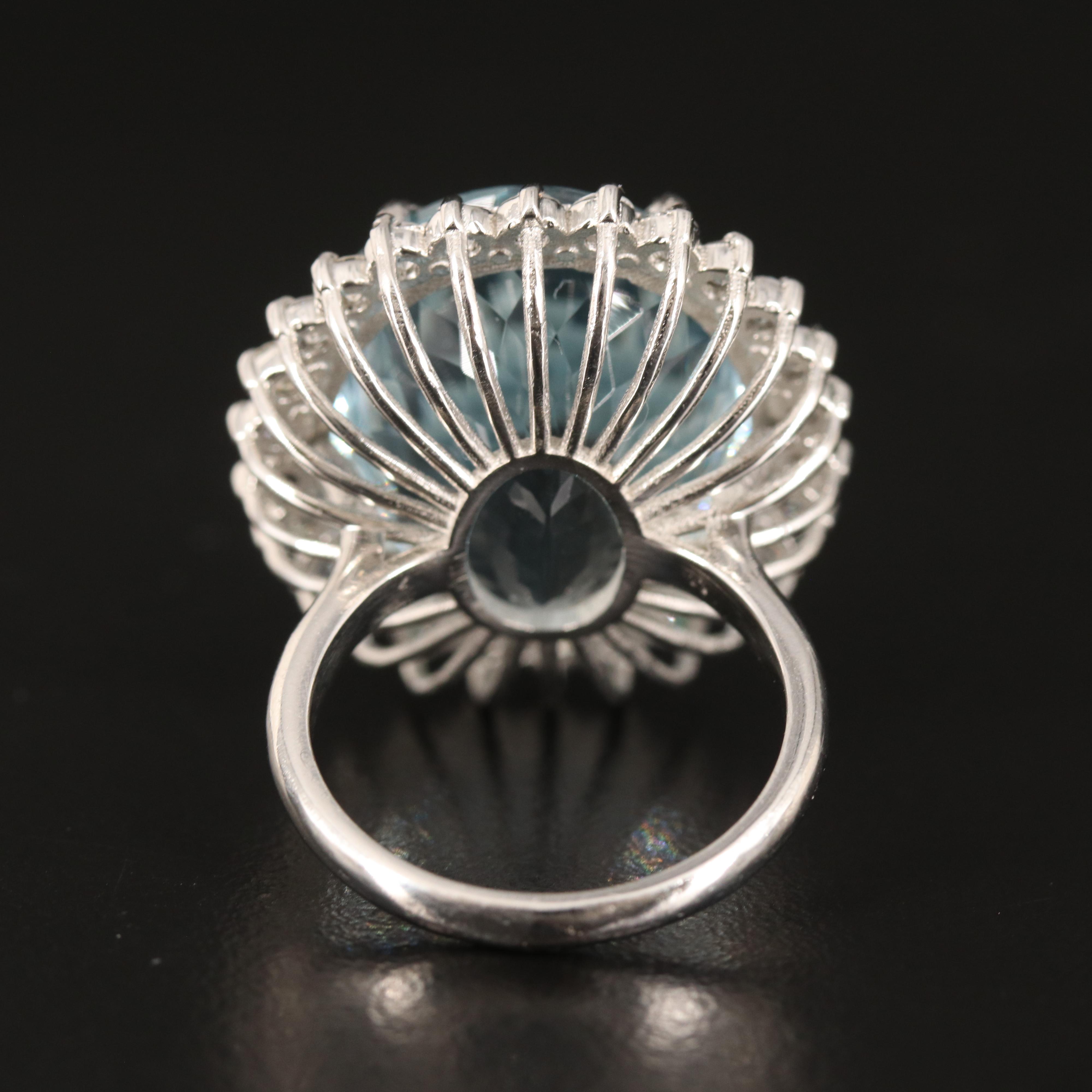 Platinum 30.69 CT Aquamarine and 1.50 CTW Diamond Ring