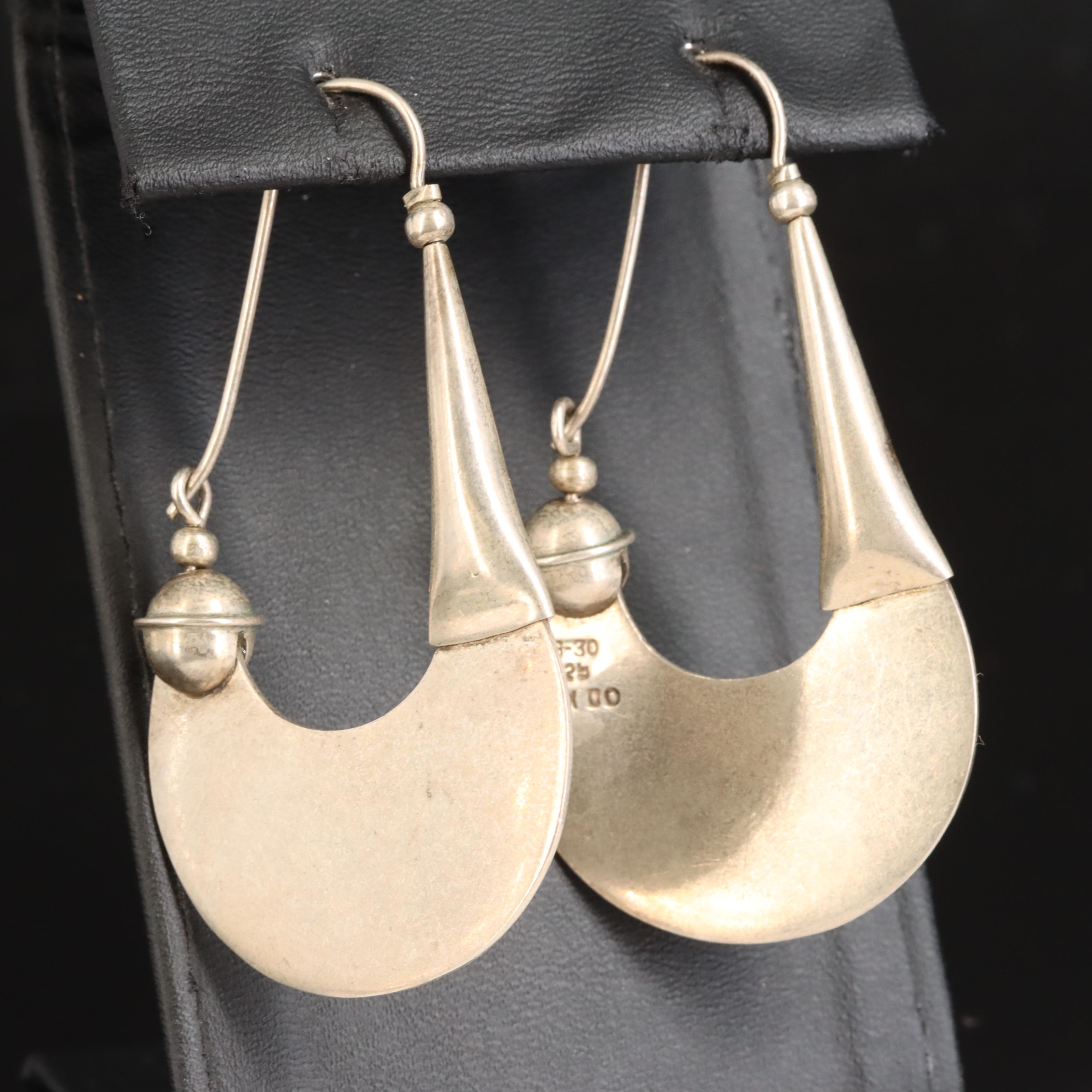 Mexican Sterling Hoop Earrings
