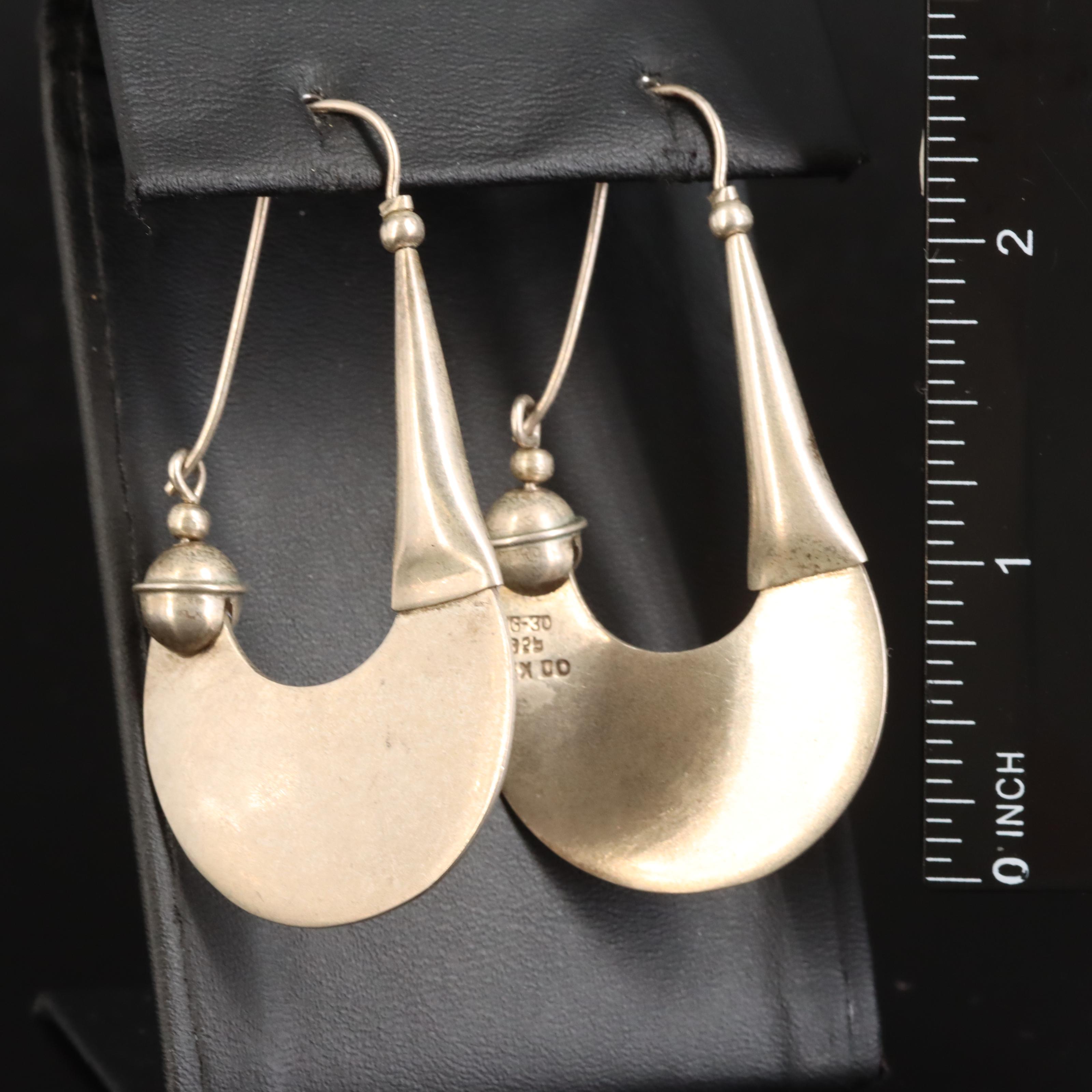 Mexican Sterling Hoop Earrings
