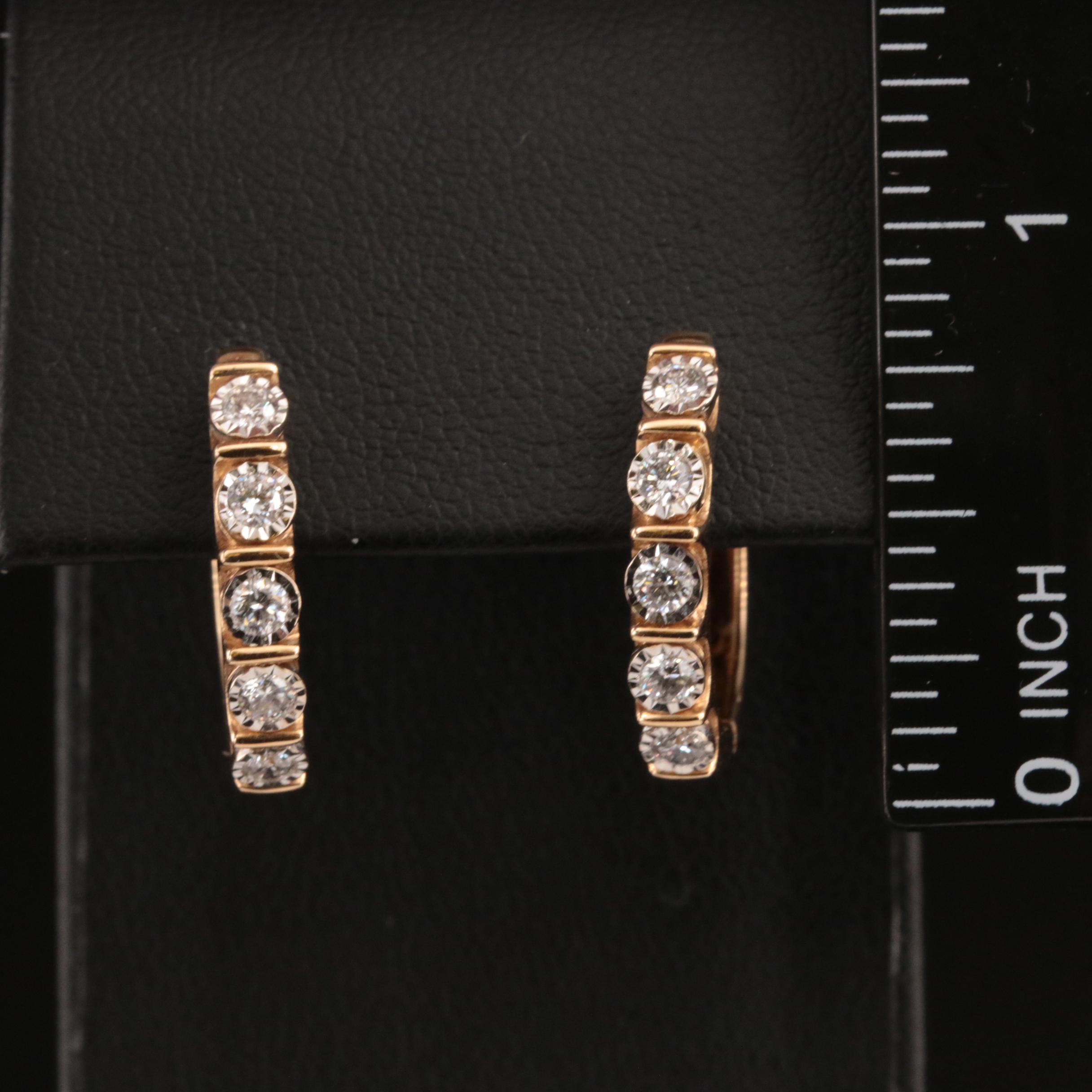 14K 0.63 CTW Diamond Hoop Earrings