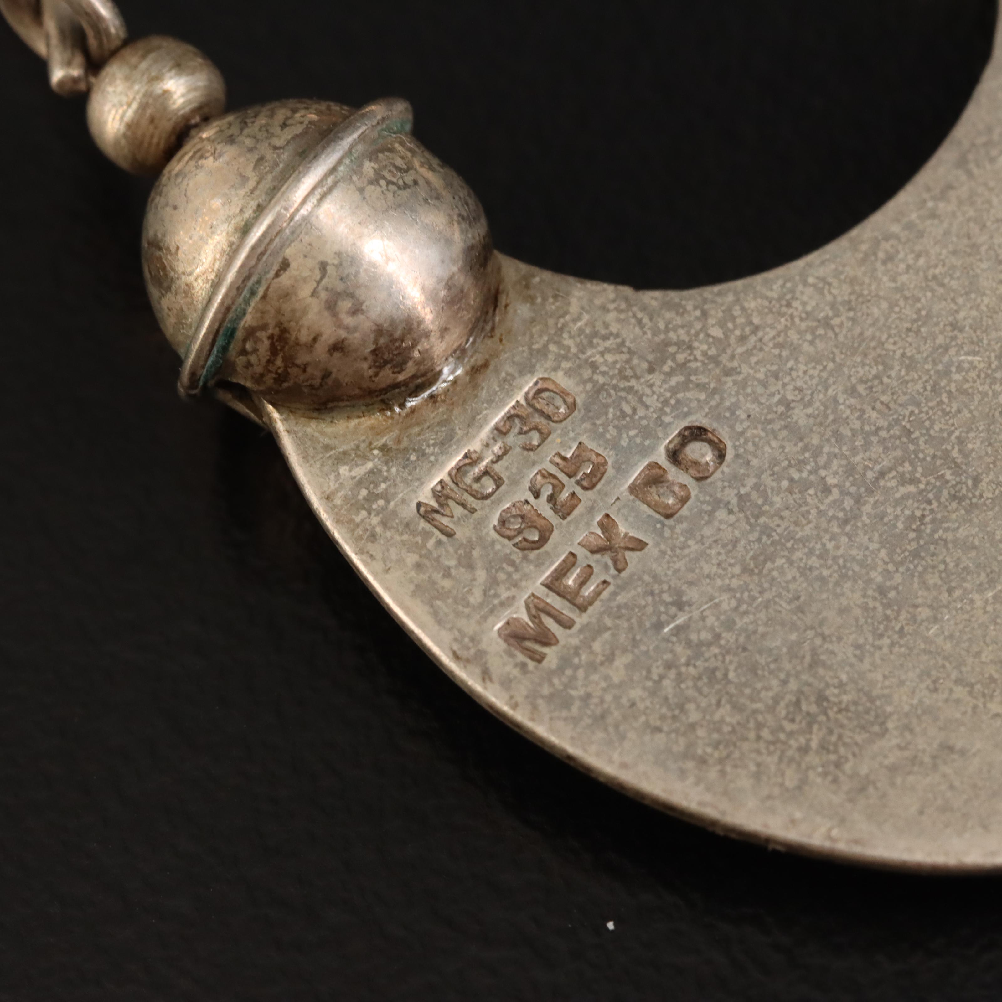 Mexican Sterling Hoop Earrings