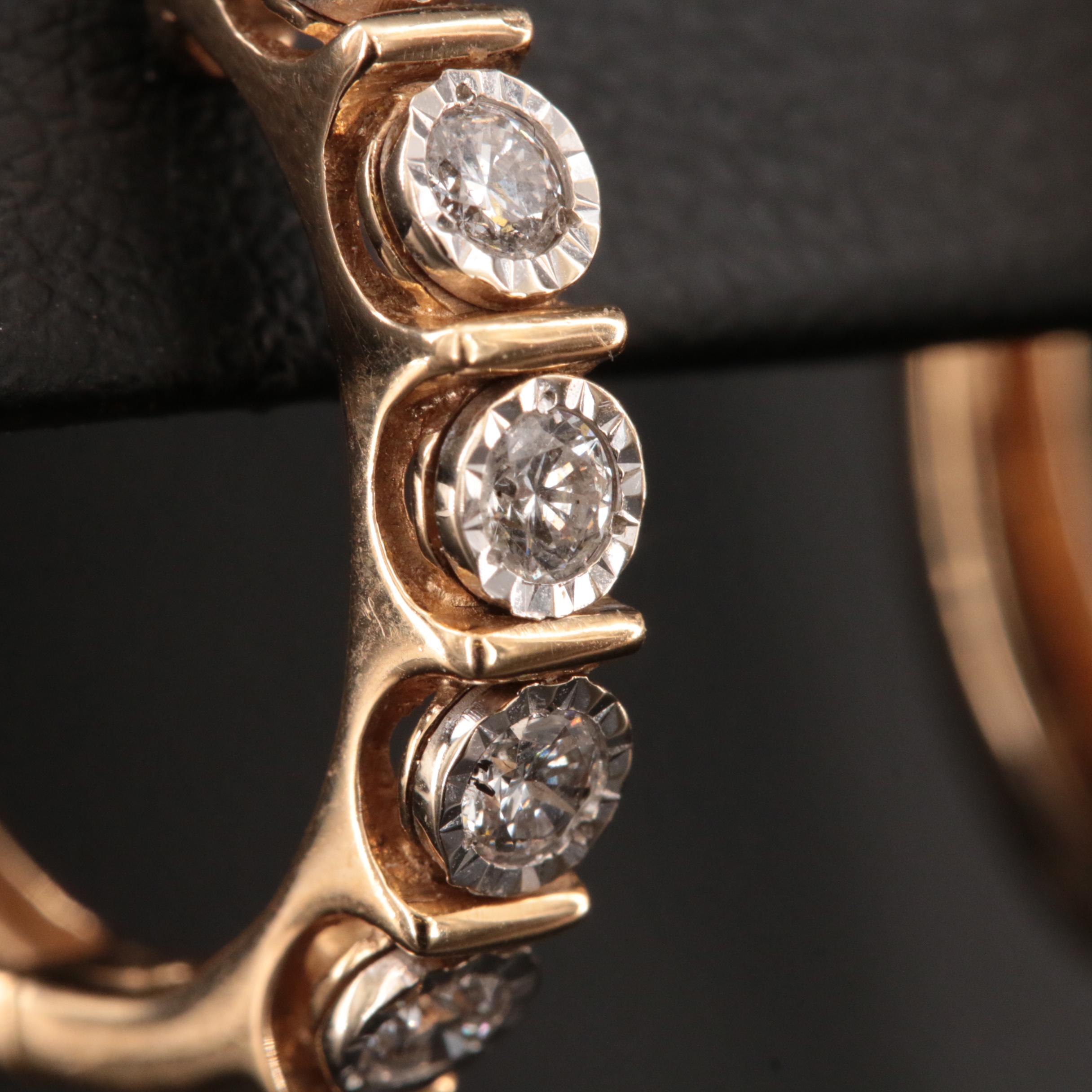 14K 0.63 CTW Diamond Hoop Earrings