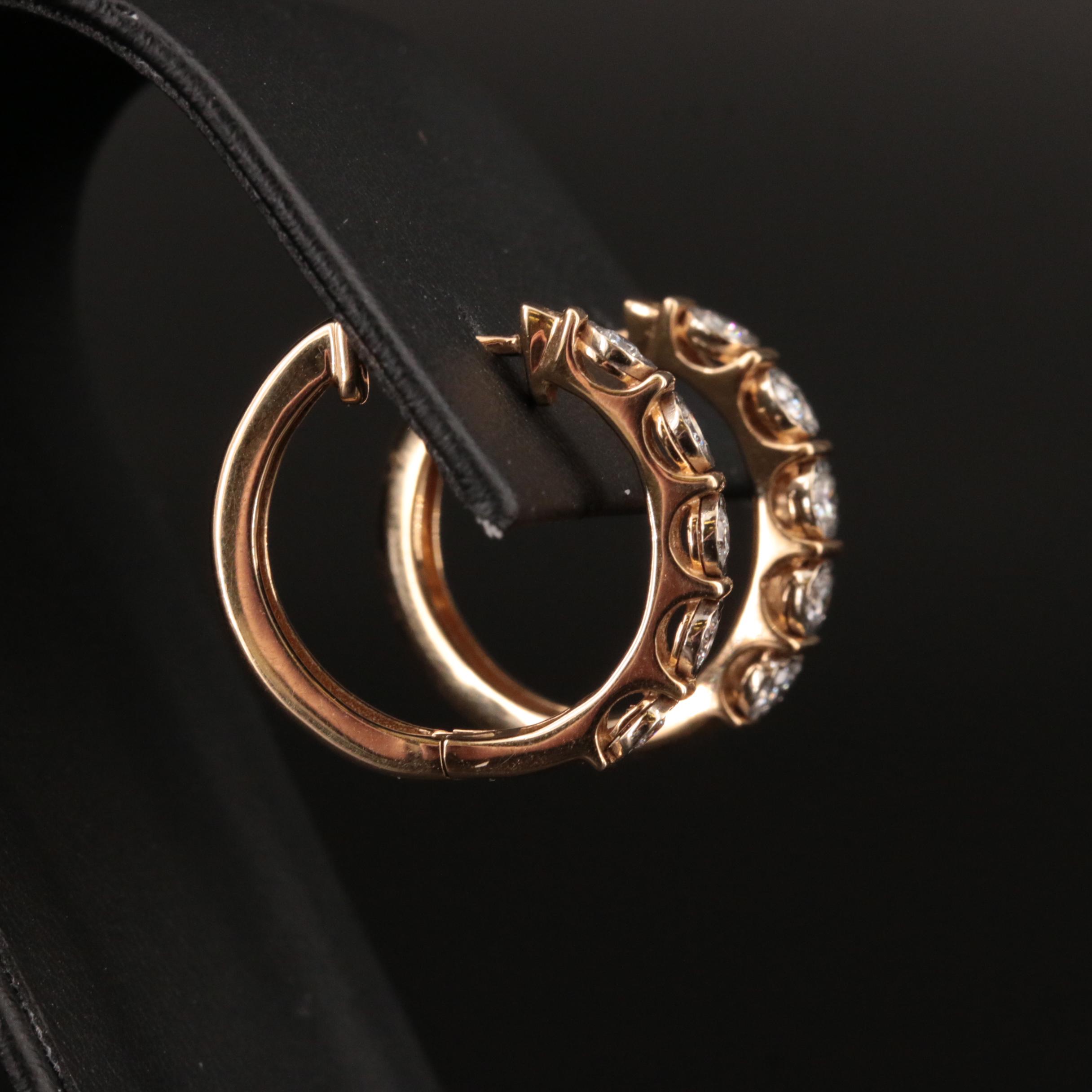 14K 0.63 CTW Diamond Hoop Earrings