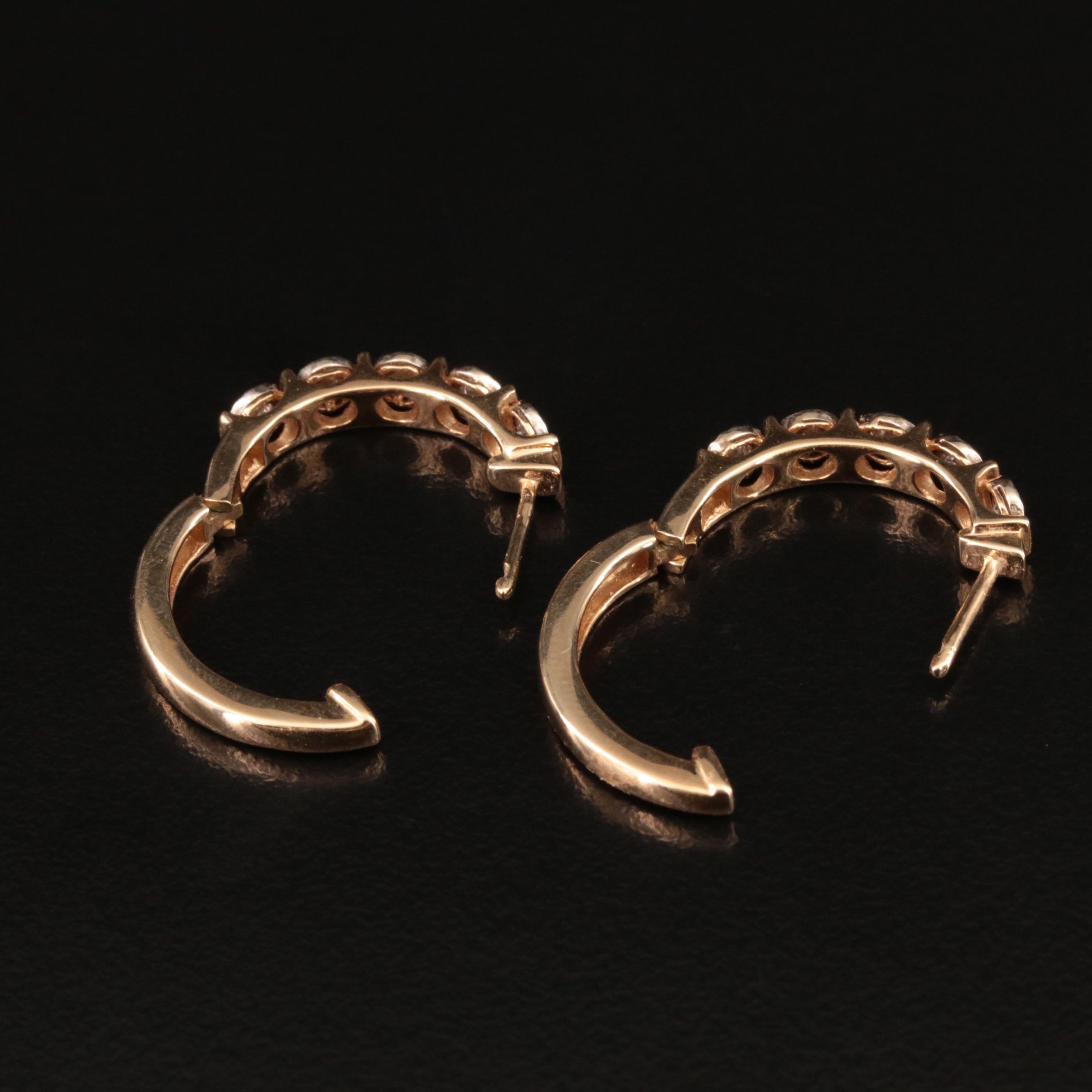 14K 0.63 CTW Diamond Hoop Earrings