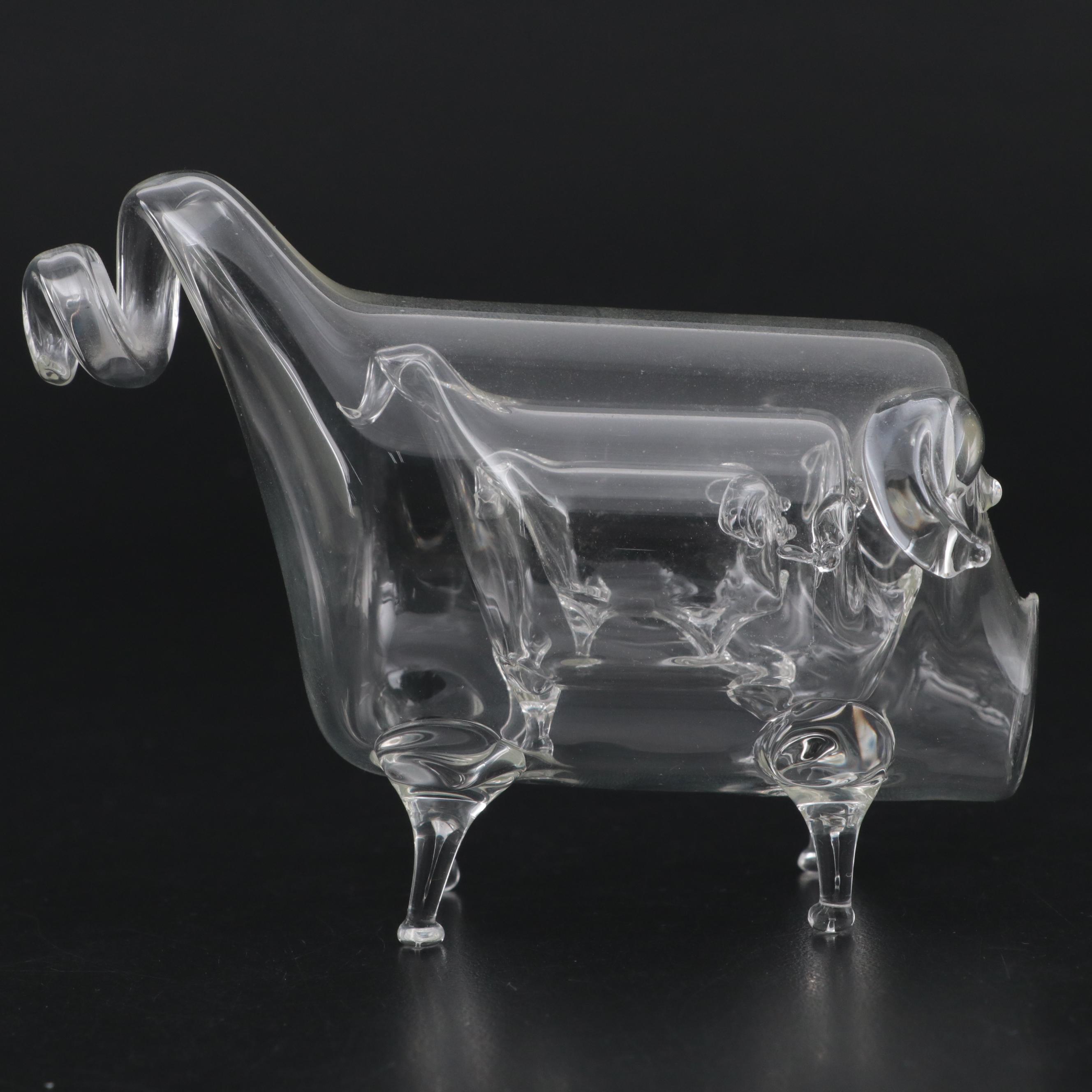 Roberto Niederer Internally Graduated Flameworked Glass Pigs, Late 20th Century