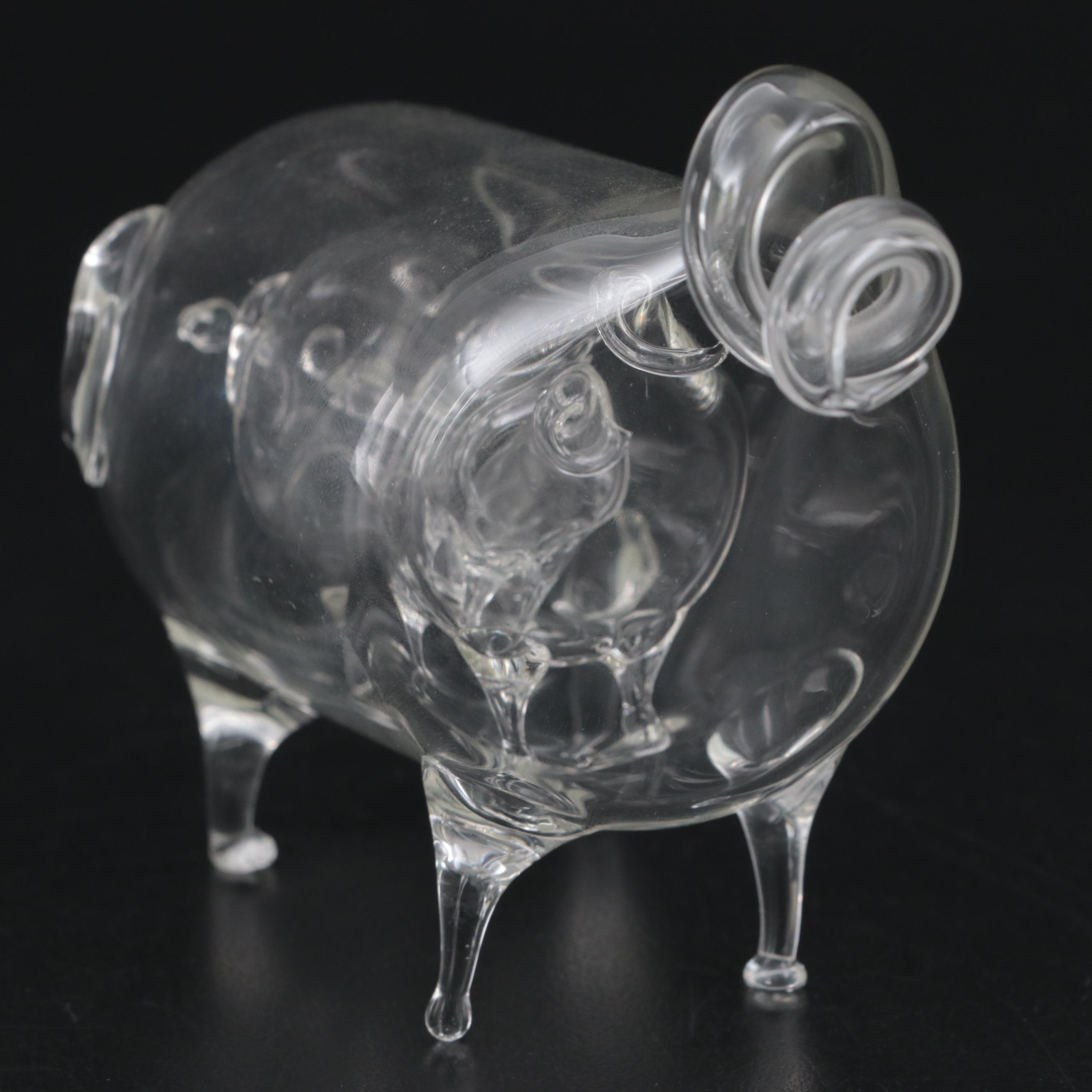 Roberto Niederer Internally Graduated Flameworked Glass Pigs, Late 20th Century