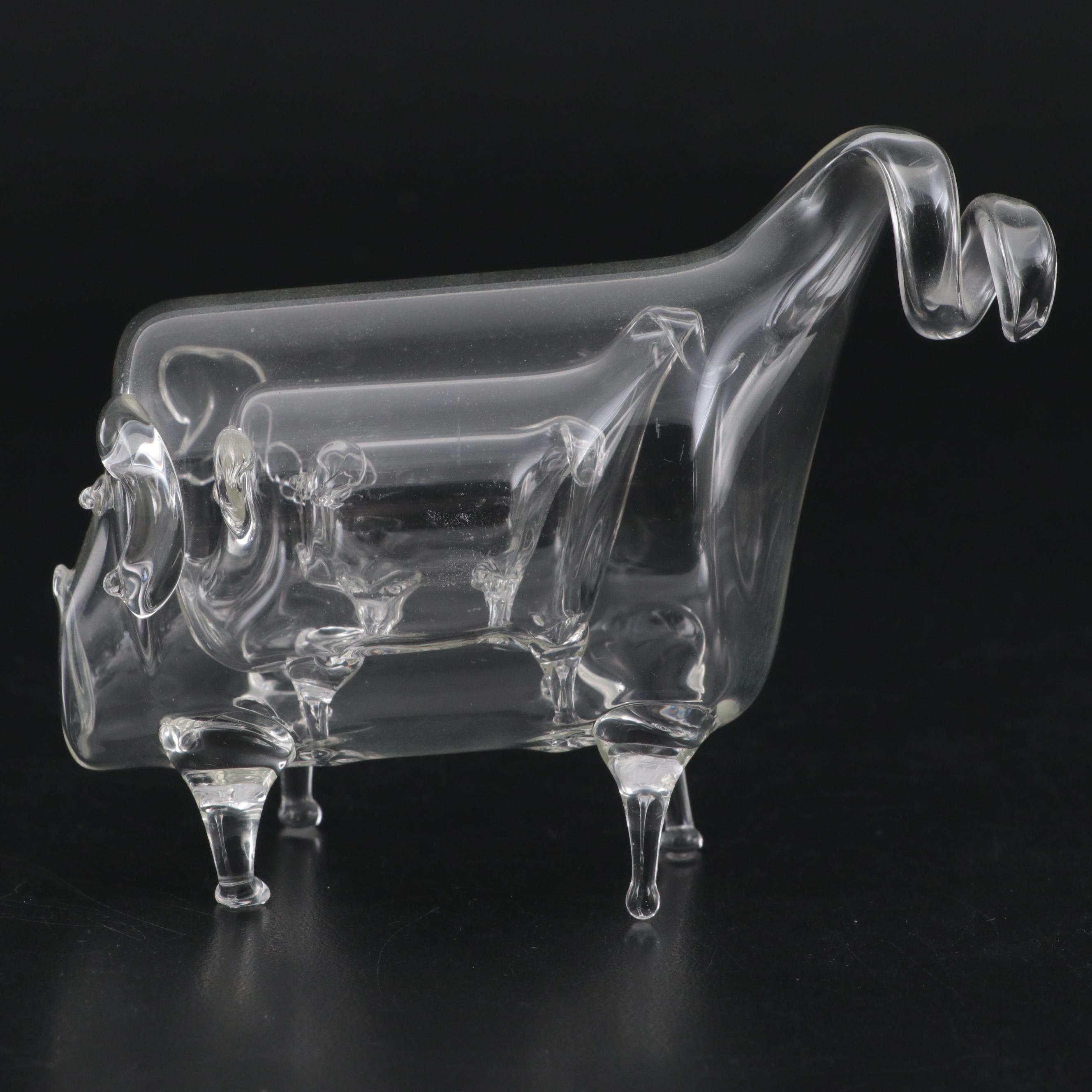 Roberto Niederer Internally Graduated Flameworked Glass Pigs, Late 20th Century