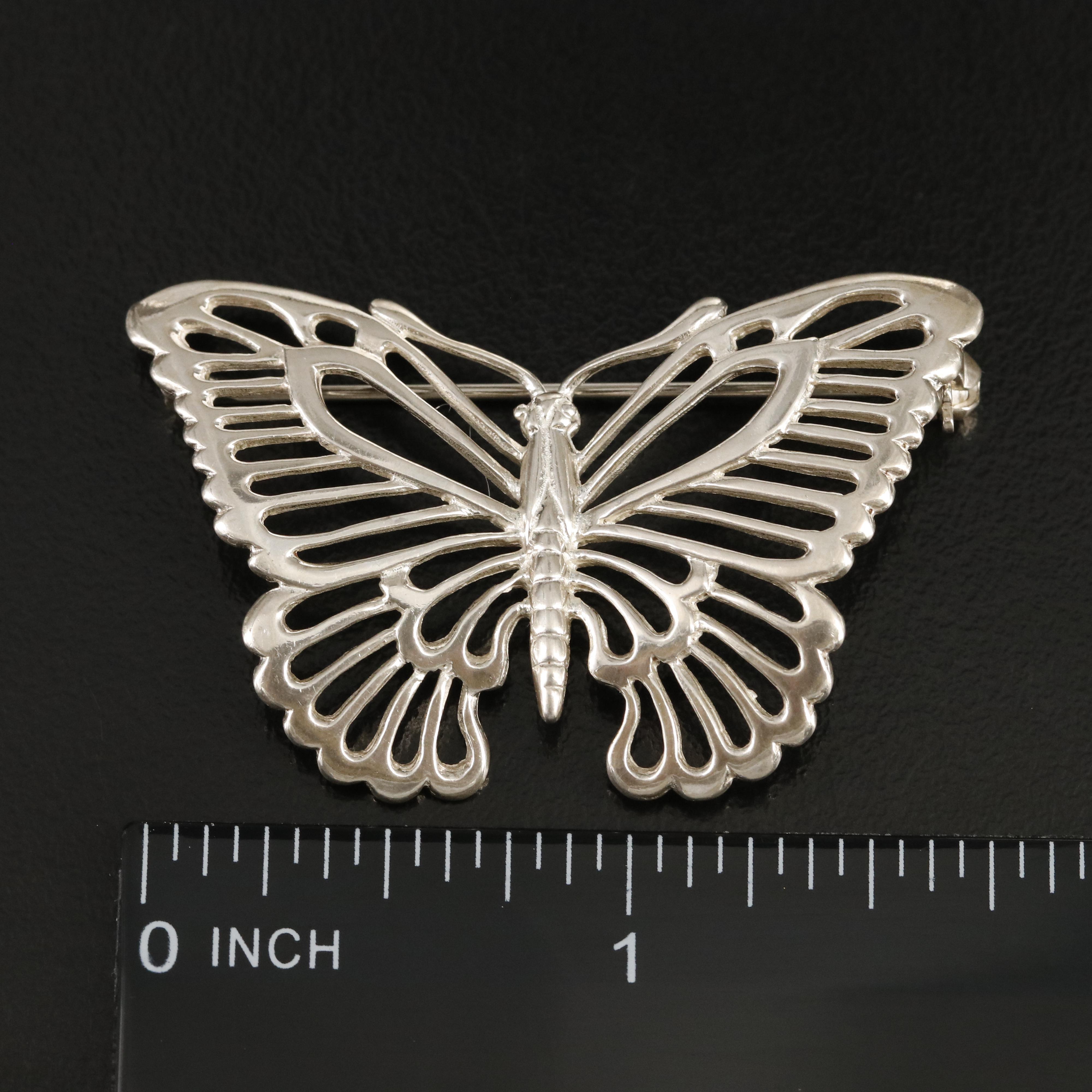 Sterling Butterfly Brooch