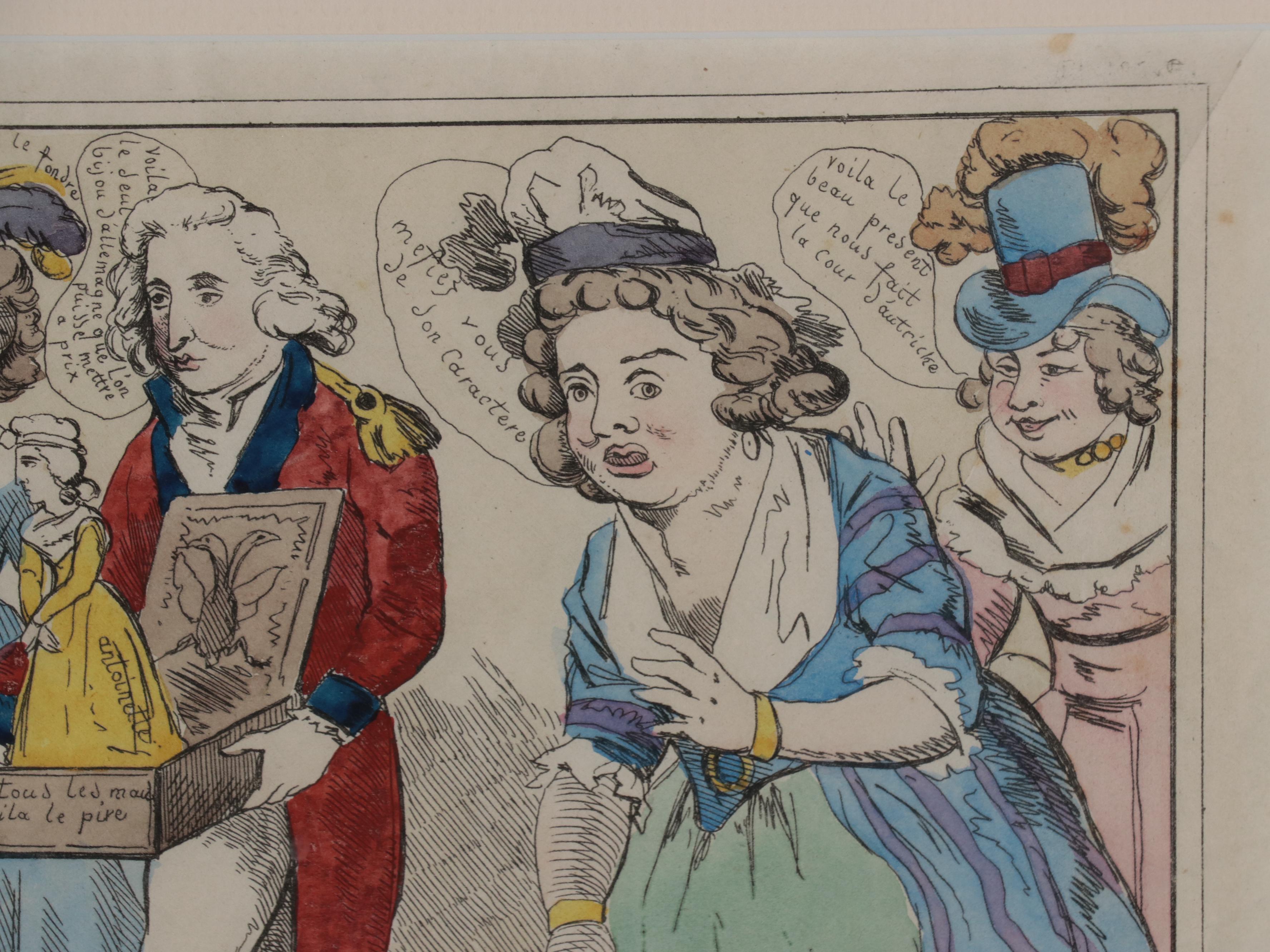 Political Cartoon Hand-Colored Lithograph "La Boite a Pandore"