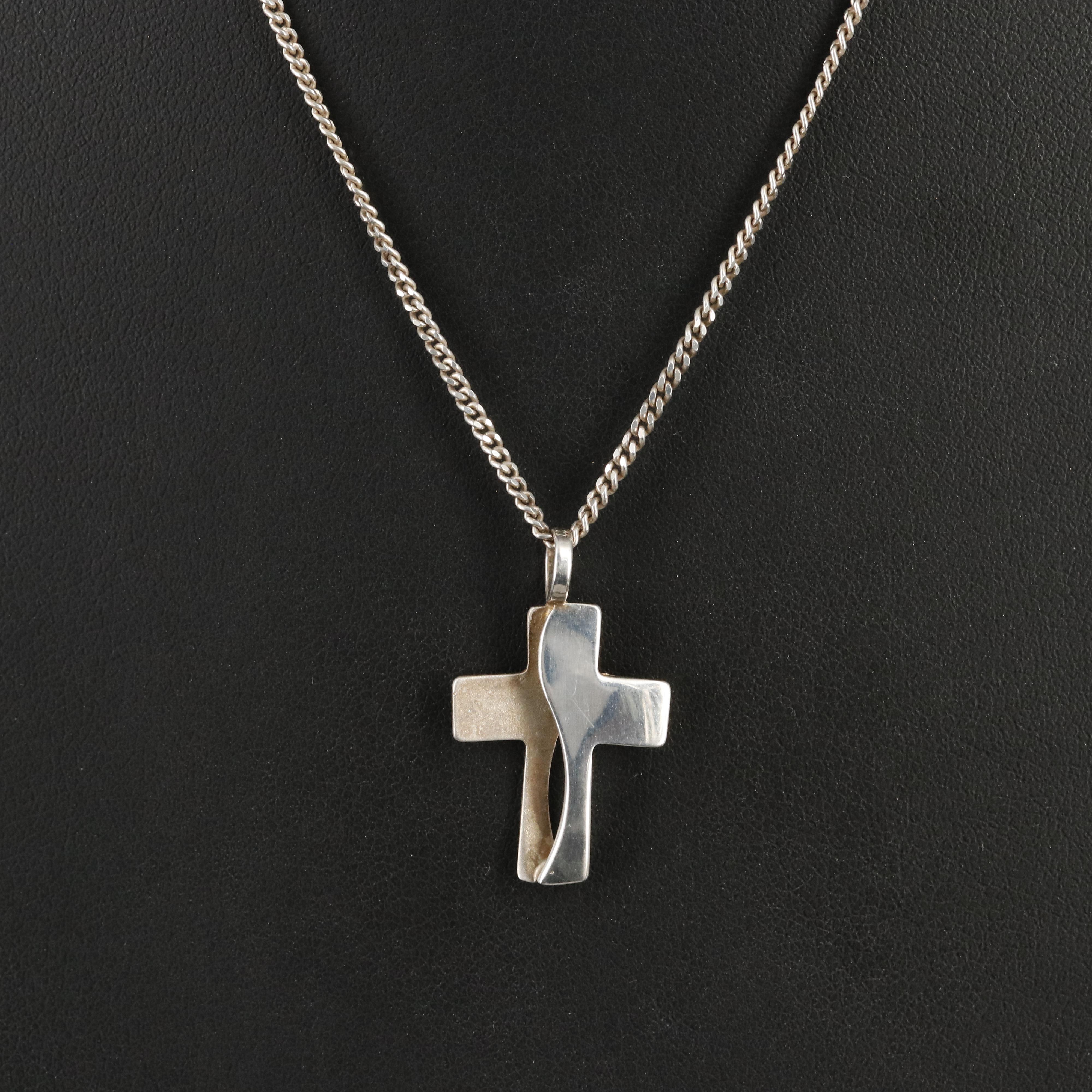 Sterling Cross Pendant Necklace
