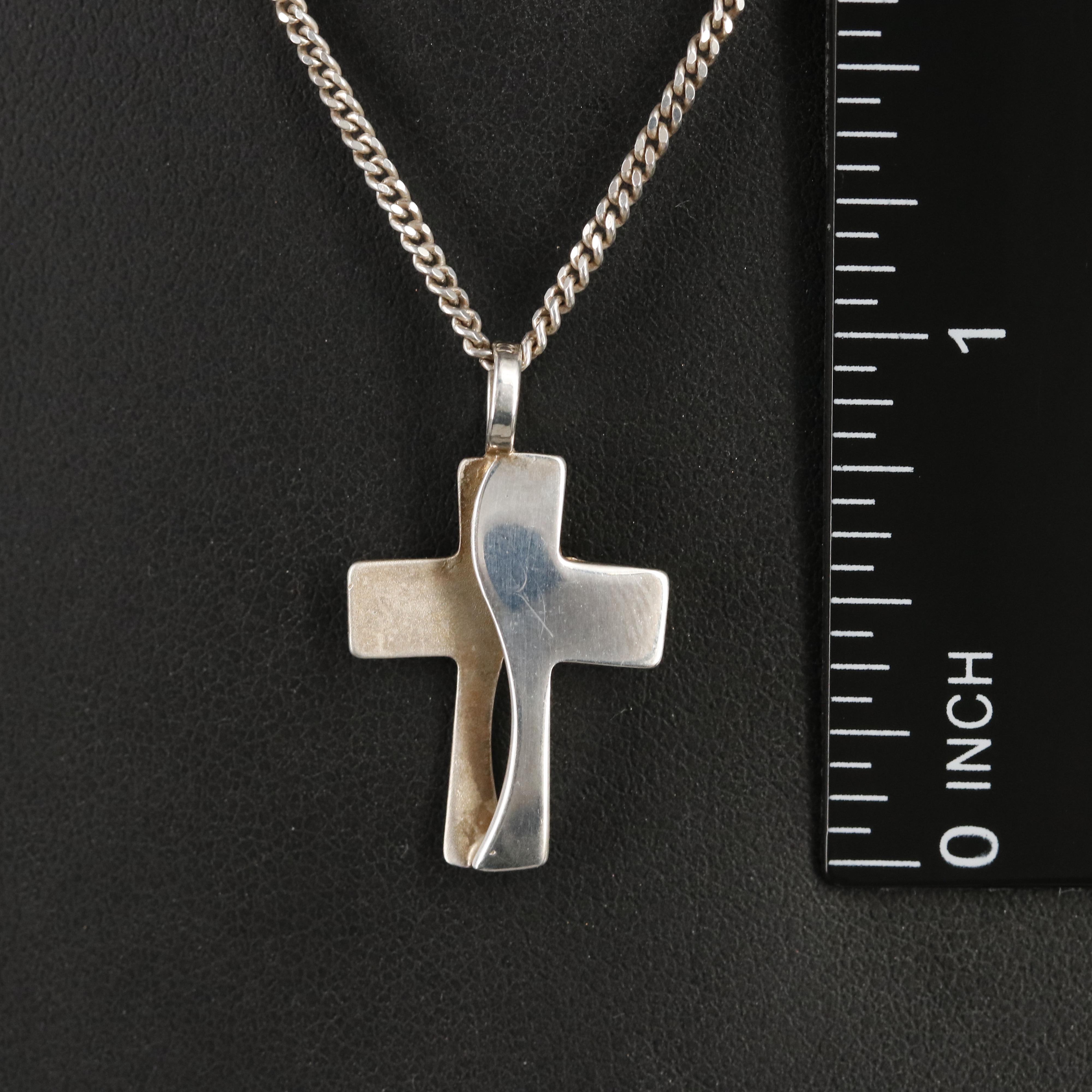 Sterling Cross Pendant Necklace