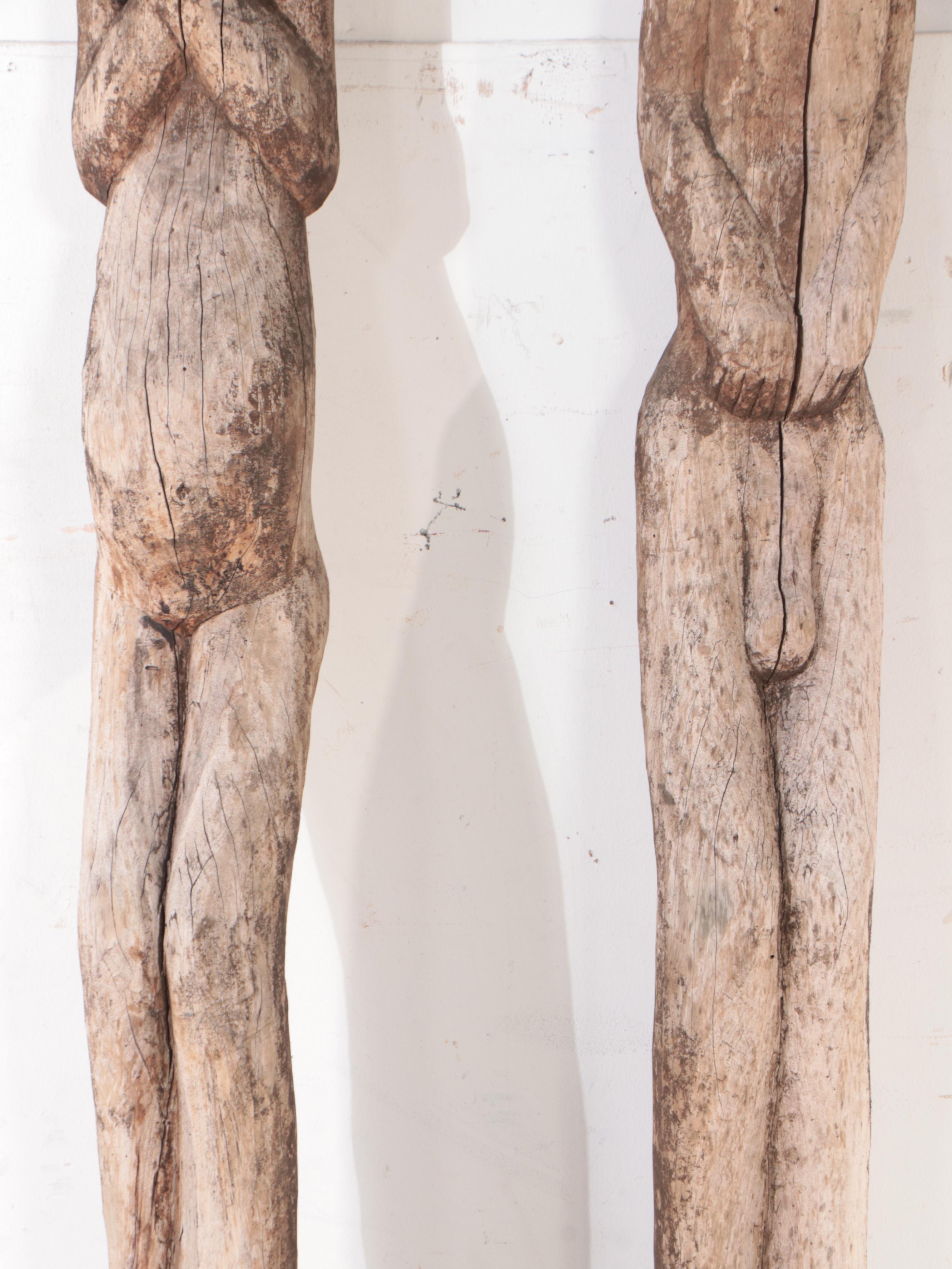 Ifugao Bulul Male and Female Bontoc Pine Figures, Circa 1940