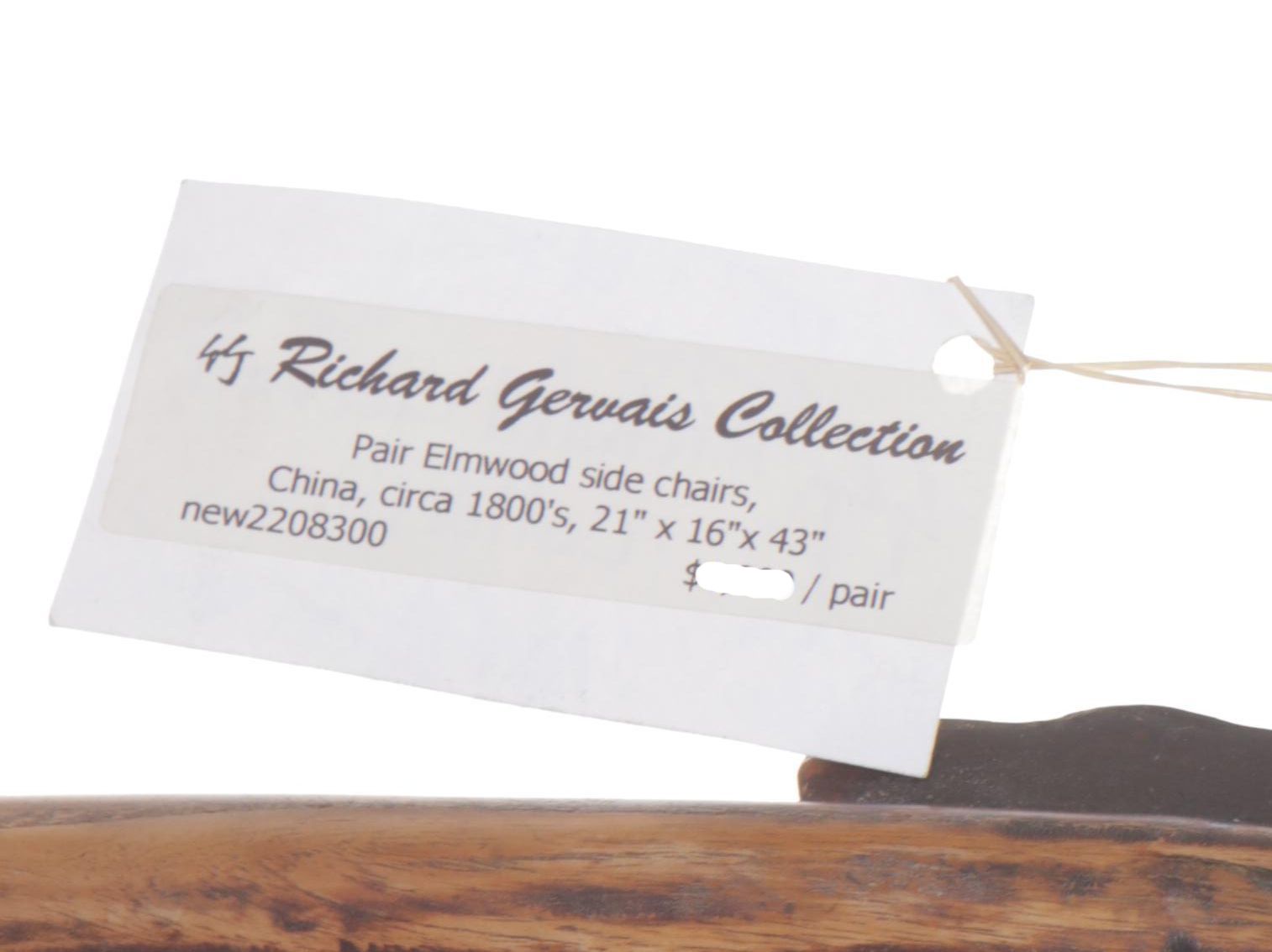 Chinese Carved Elm Wood Side Chair, 19th Century