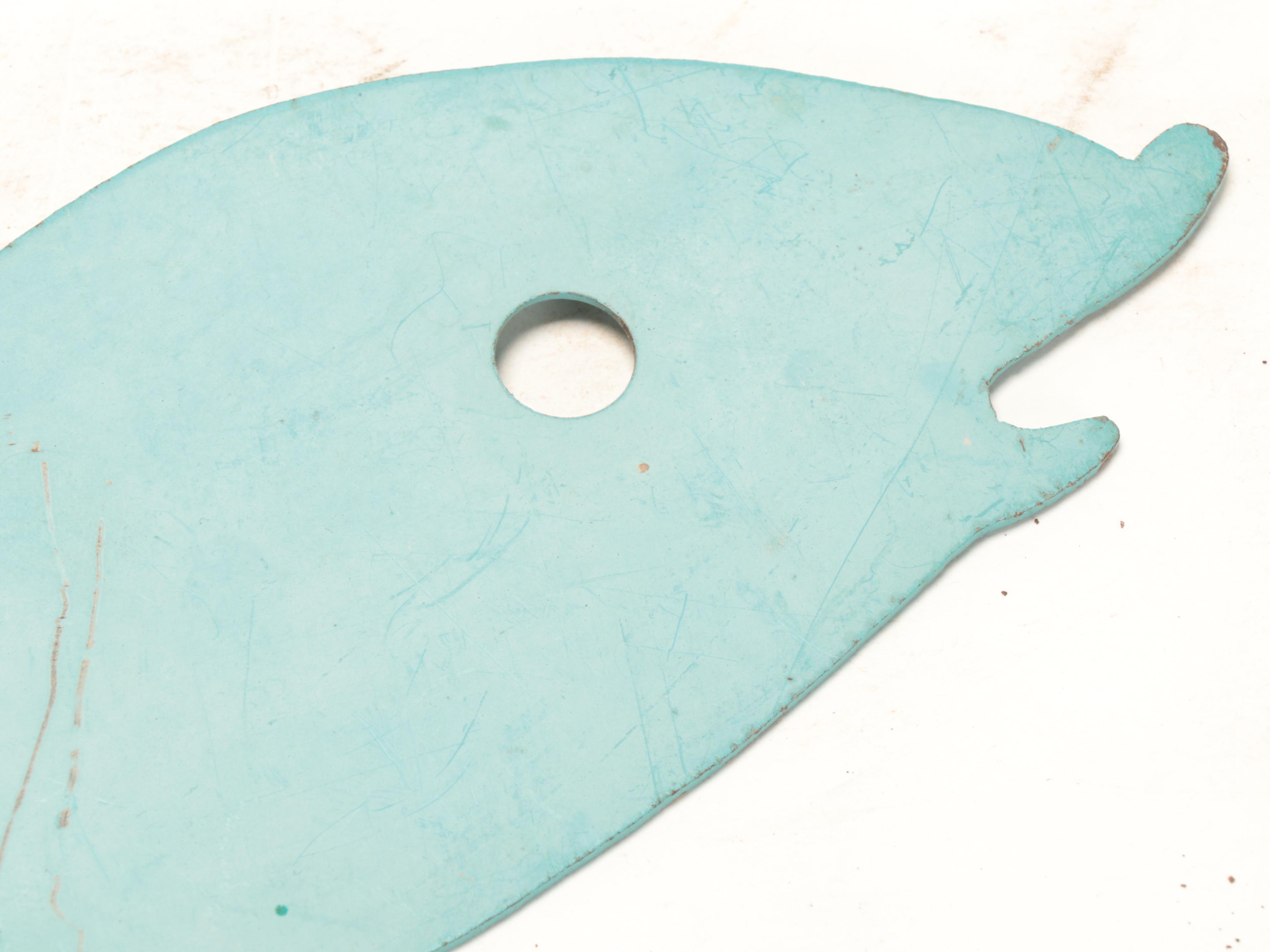 Painted Cutout Metal Dolphins with Kinetic Rooster