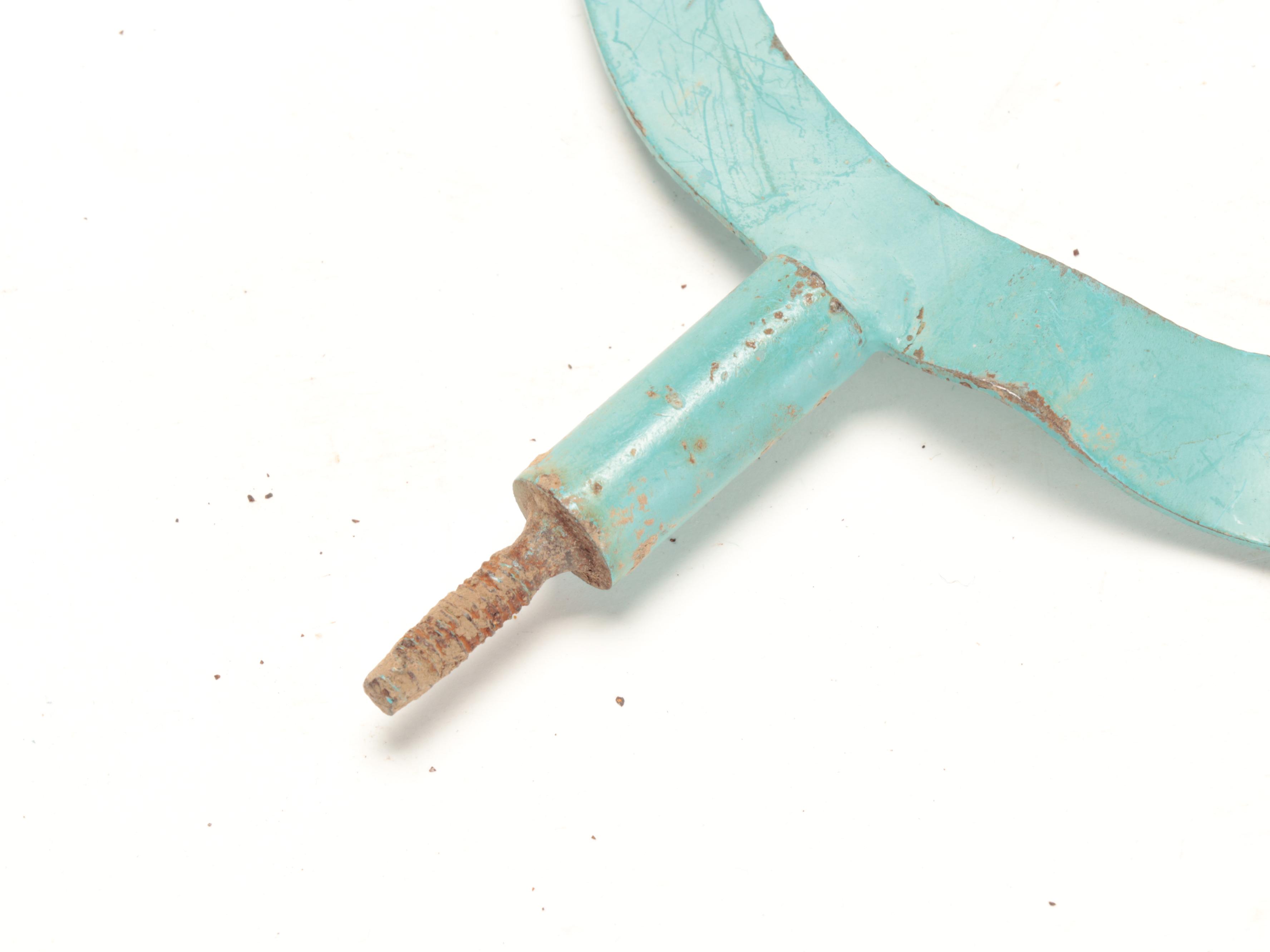 Painted Cutout Metal Dolphins with Kinetic Rooster