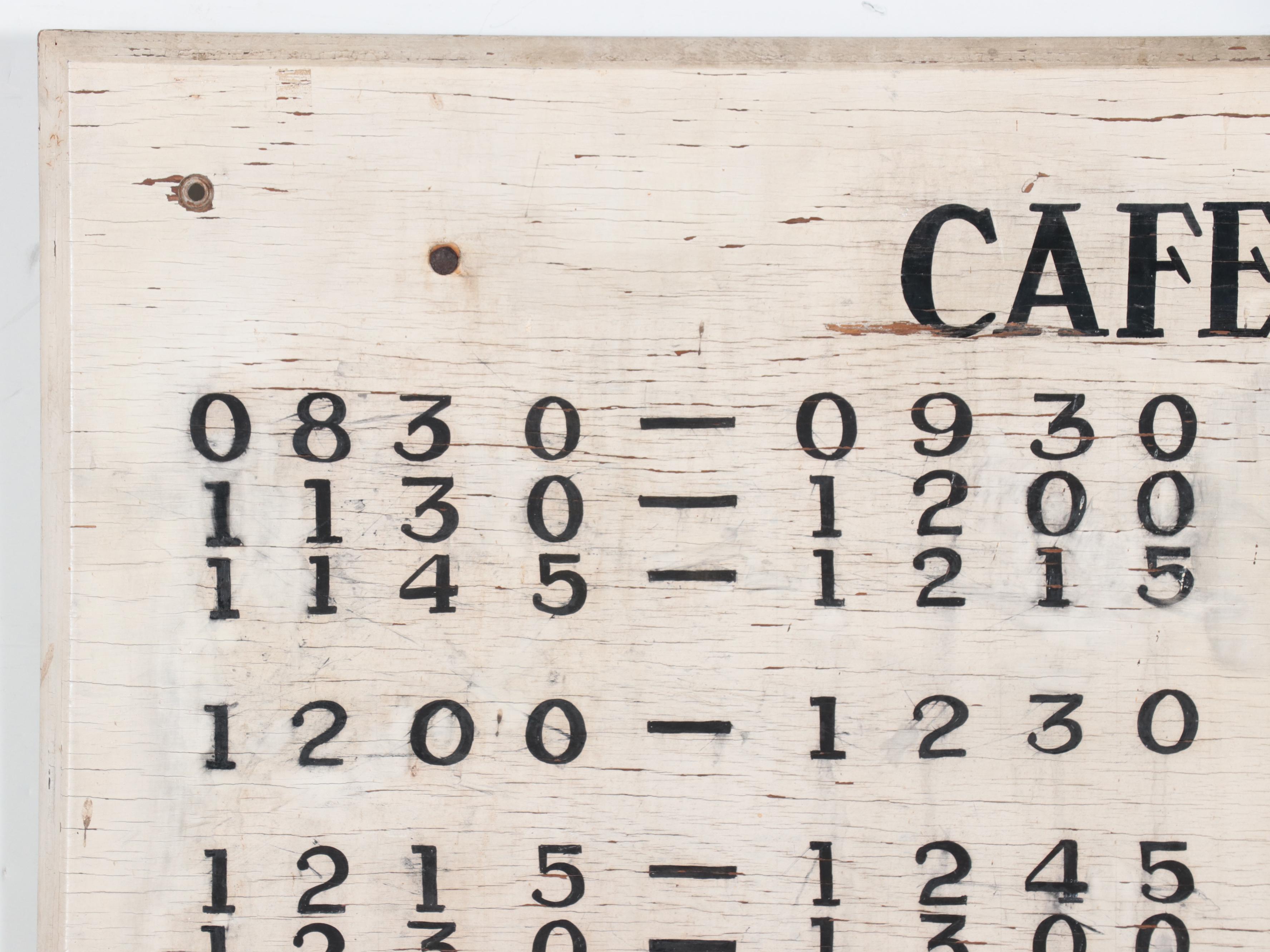 Hand-Painted Military Cafeteria Sign