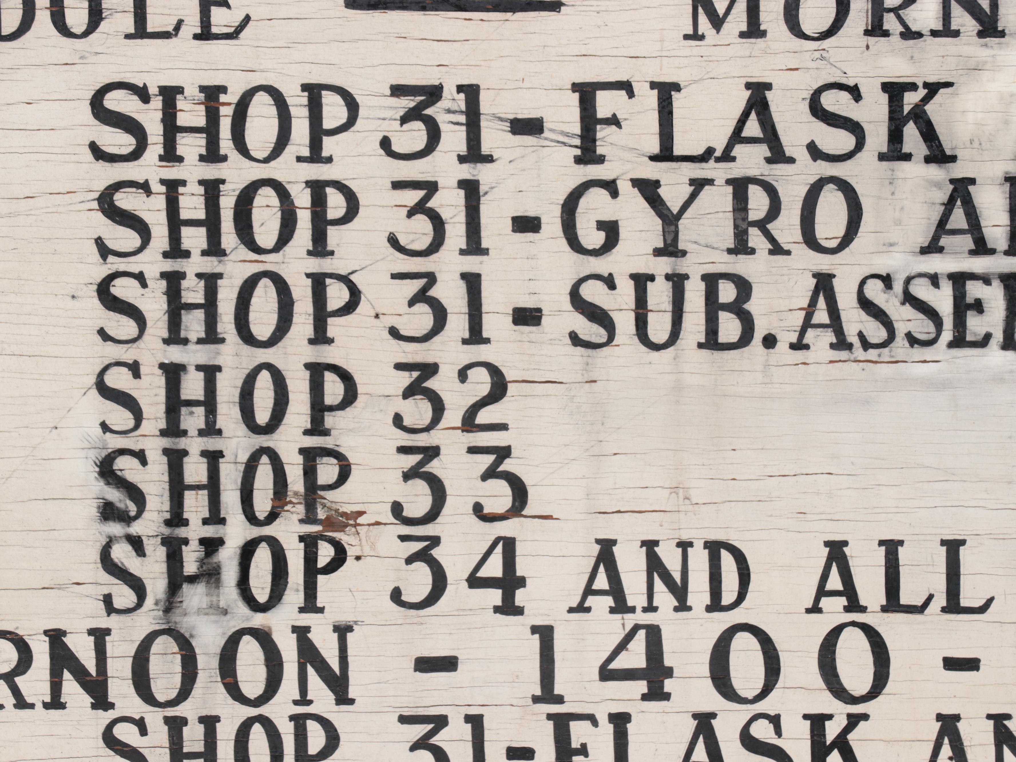 Hand-Painted Military Cafeteria Sign