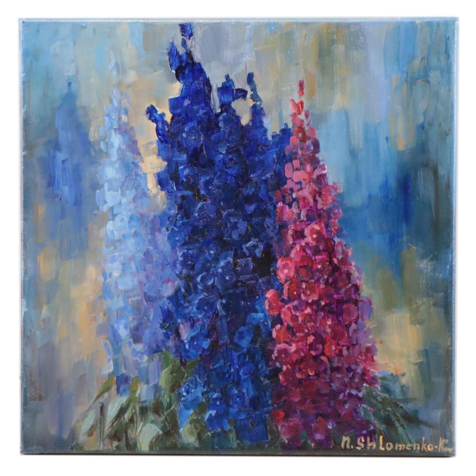 Nataliya Shlomenko Oil Painting "Larkspur," 2022
