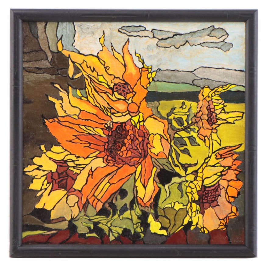 Larissa Sievers Acrylic Painting "Sunflowers," 2023