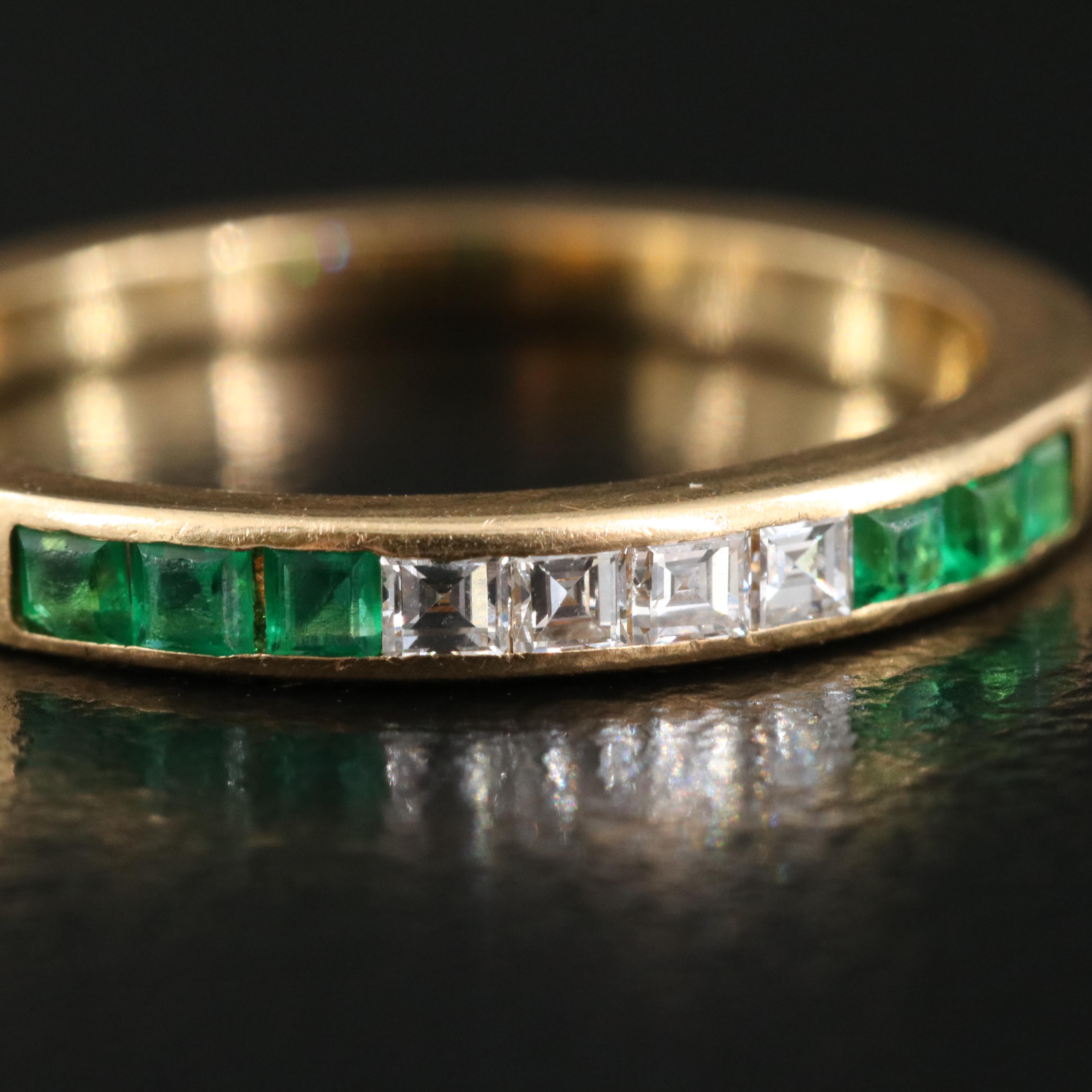 Tiffany & Co. 18K Diamond Bands Including Emerald and Sapphire