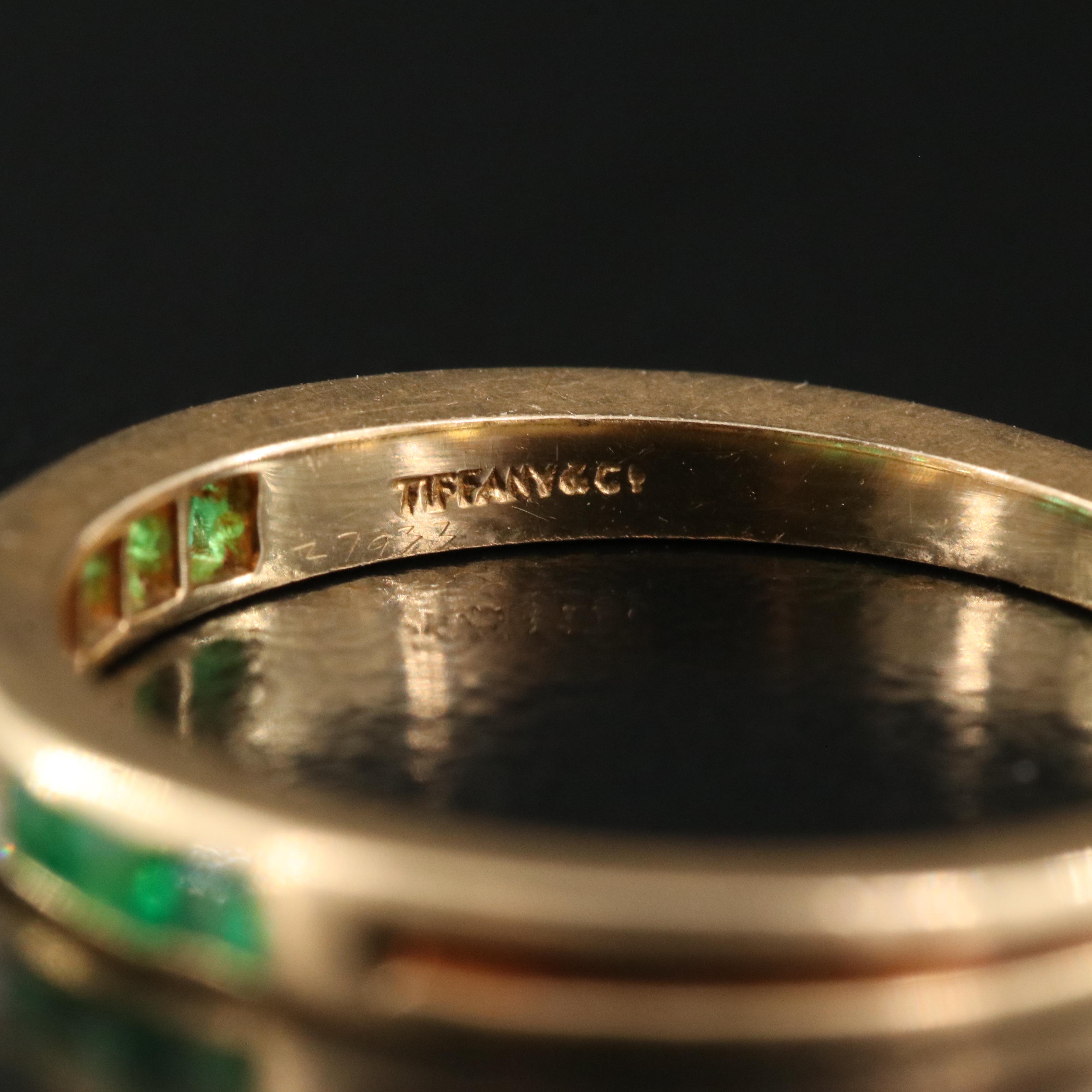 Tiffany & Co. 18K Diamond Bands Including Emerald and Sapphire