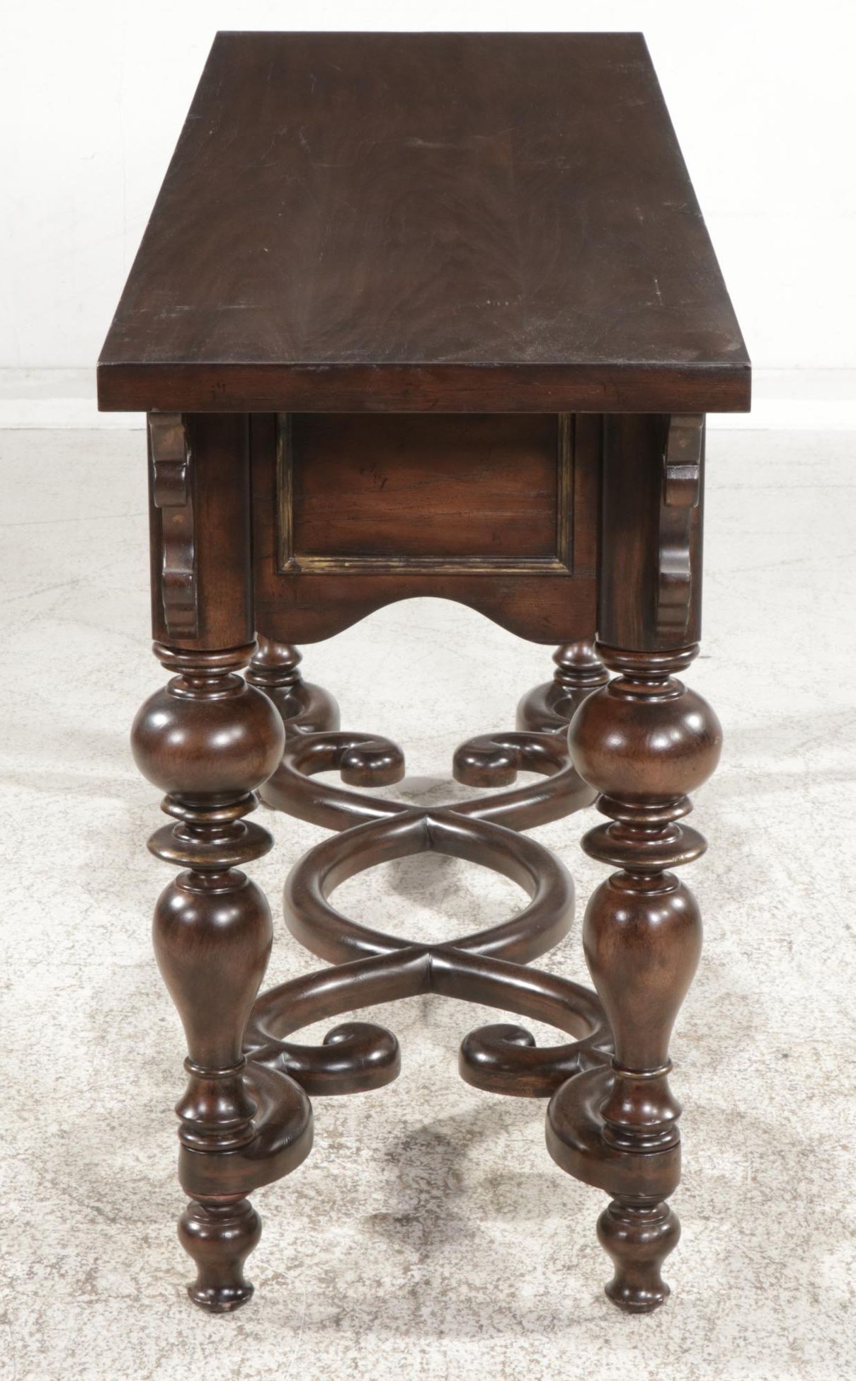 Thomasville "Cassara" Baroque Style Pierced and Turned Wood Console Table