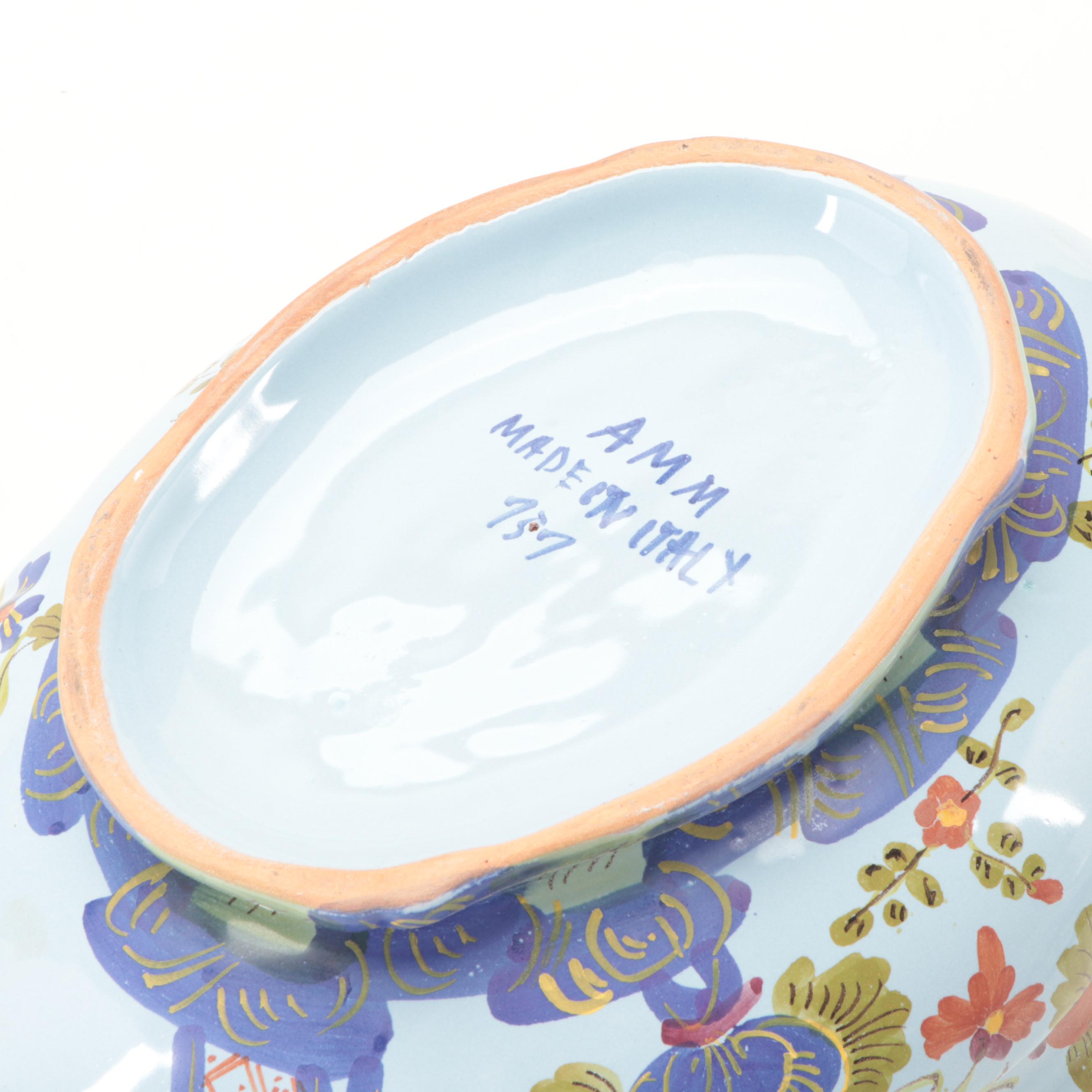 Taste Setter by Sigma Hand-Painted Italian Faïence Tureen and Platter