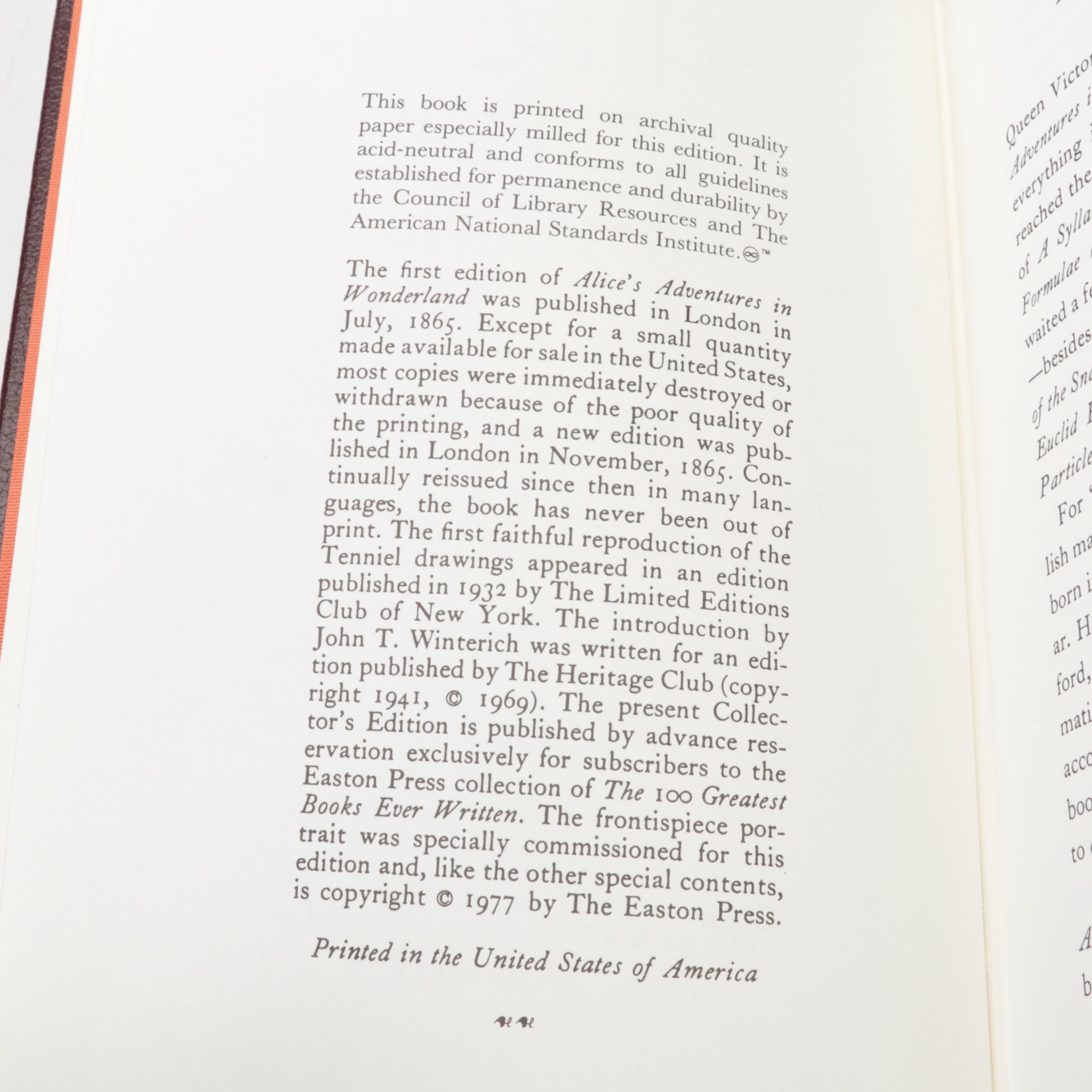 Easton Press Fiction Classics Including Dickens, Austen, and Carroll