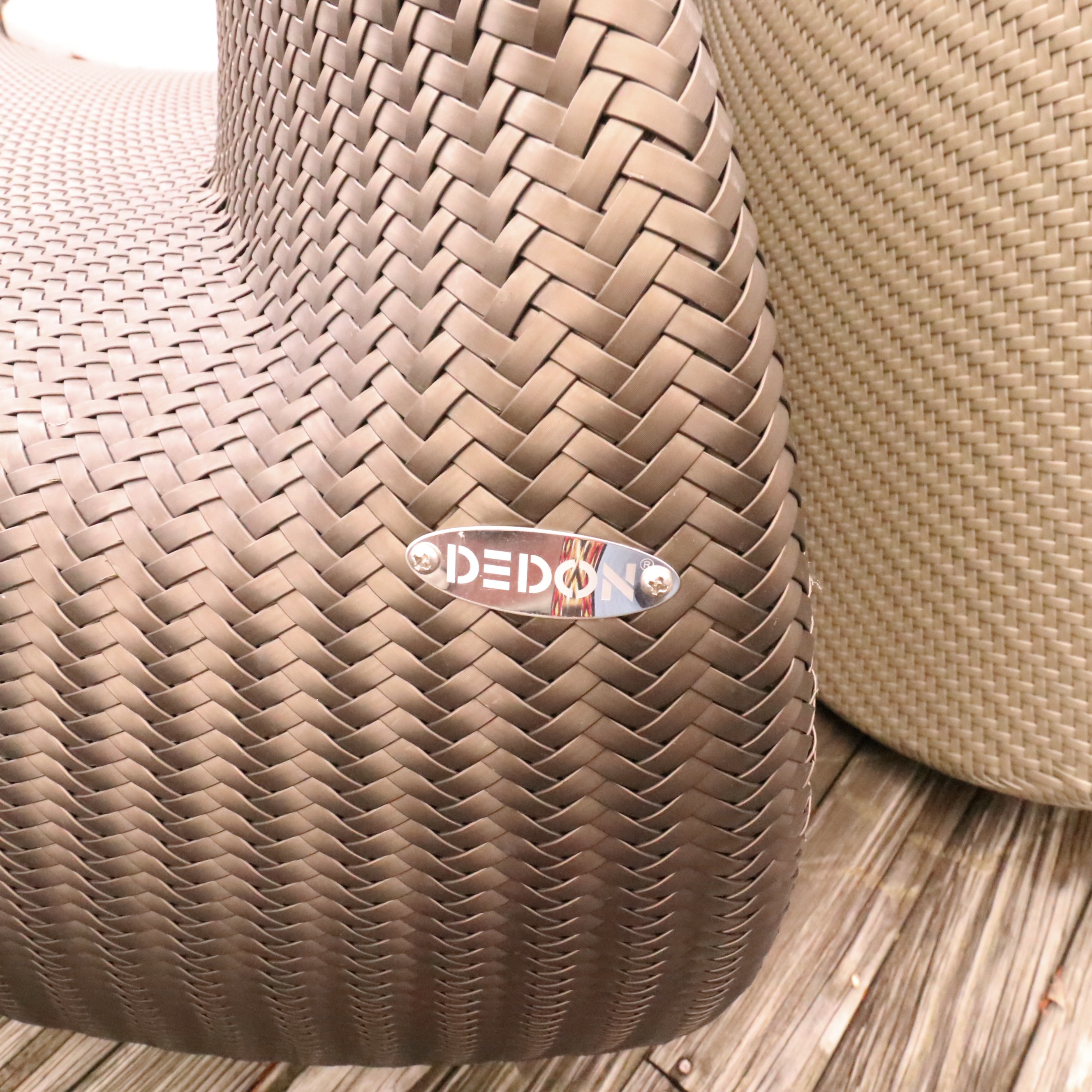 Dedon "Yin Yang" Outdoor Woven Synthetic Swivel Lounging Sofa