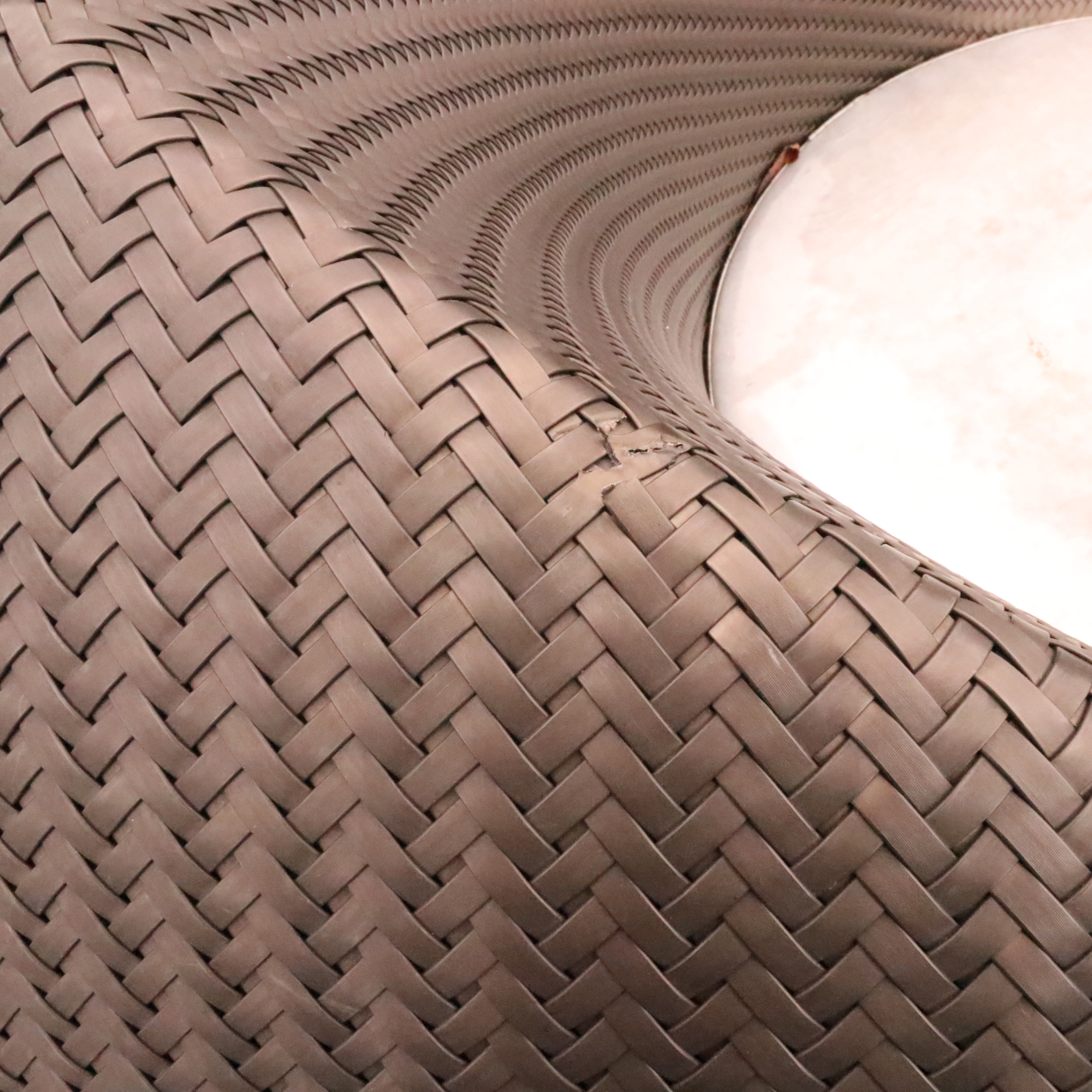 Dedon "Yin Yang" Outdoor Woven Synthetic Swivel Lounging Sofa