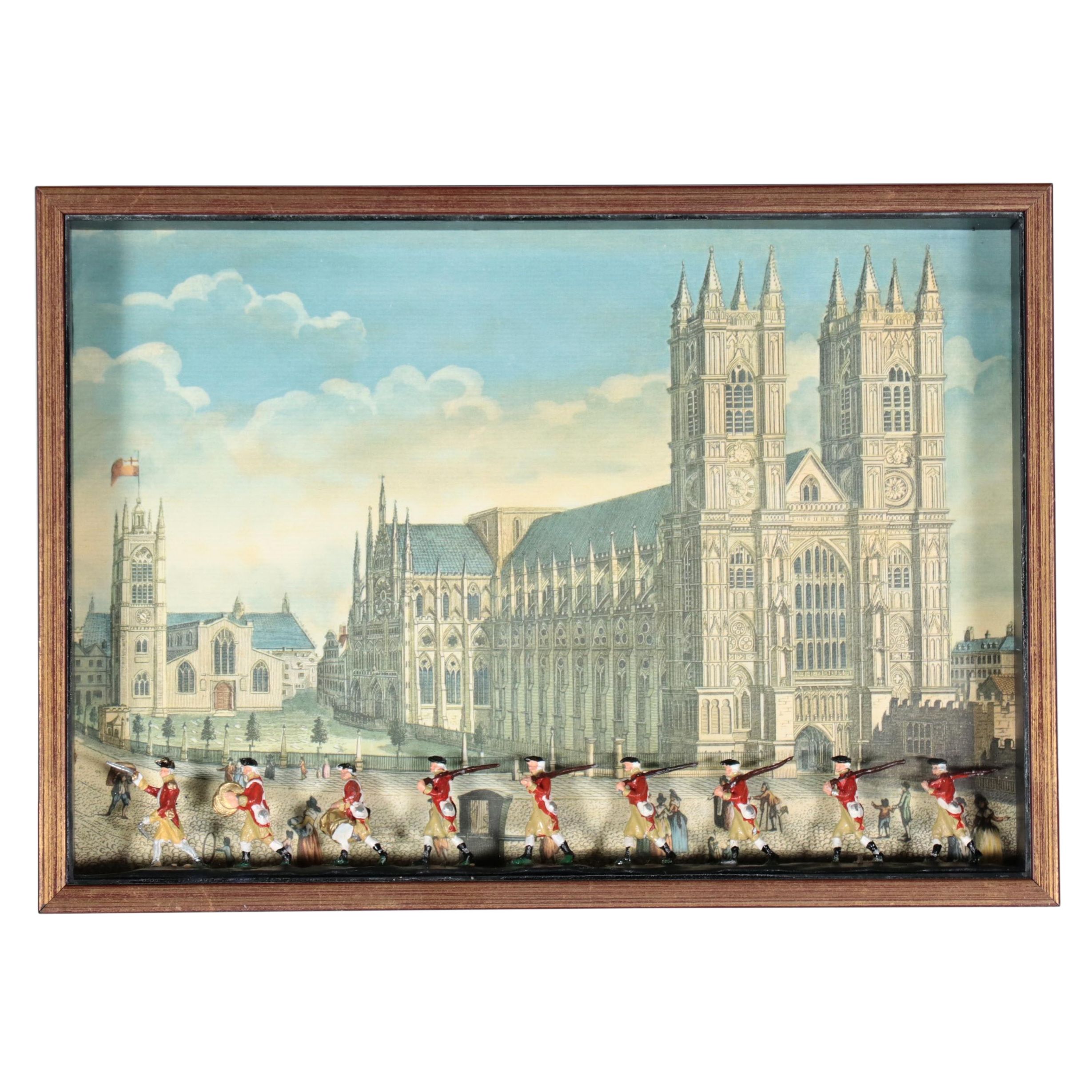 "Westminster Abbey" After Thomas Shepherd with Miniature Soldiers