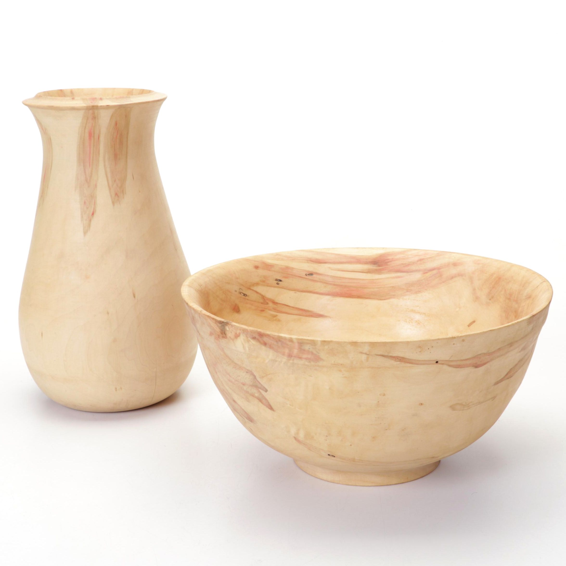 Jim Eliopulos Turned Box Elder Bowl and Vase
