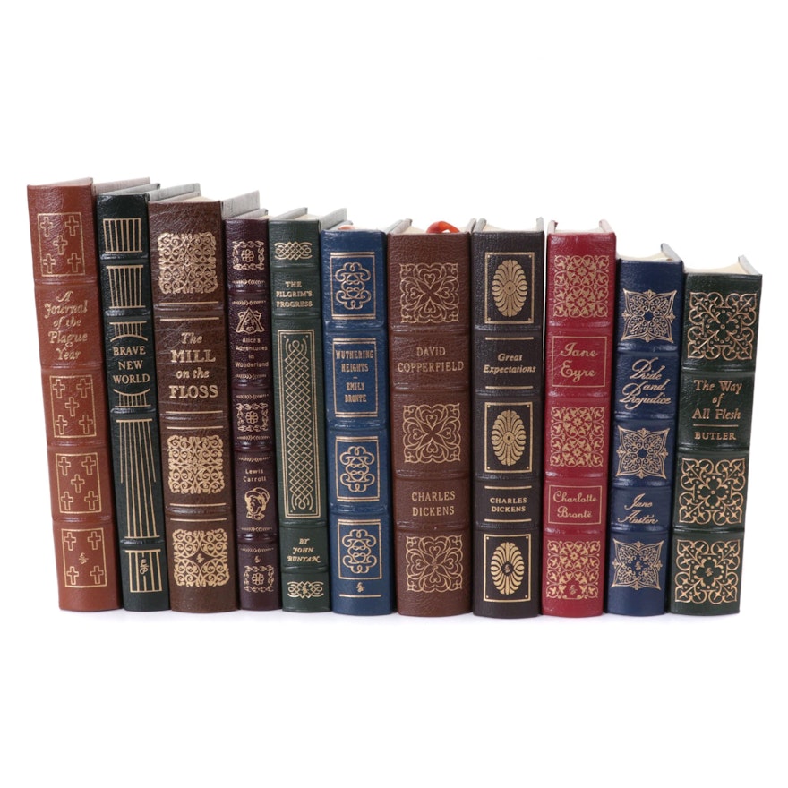 Easton Press Fiction Classics Including Dickens, Austen, and Carroll