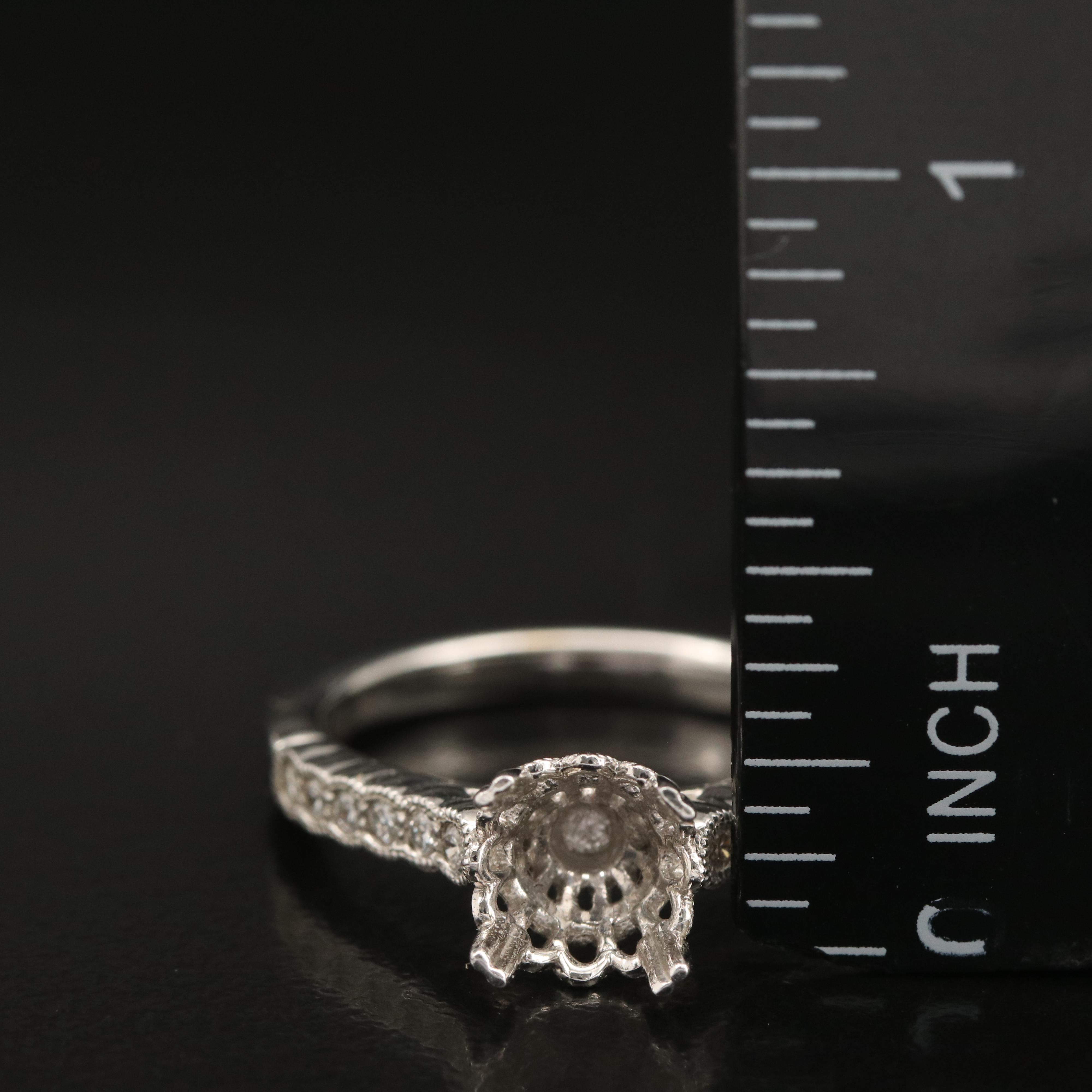 14K 0.24 CTW Diamond Semi-Mount Ring