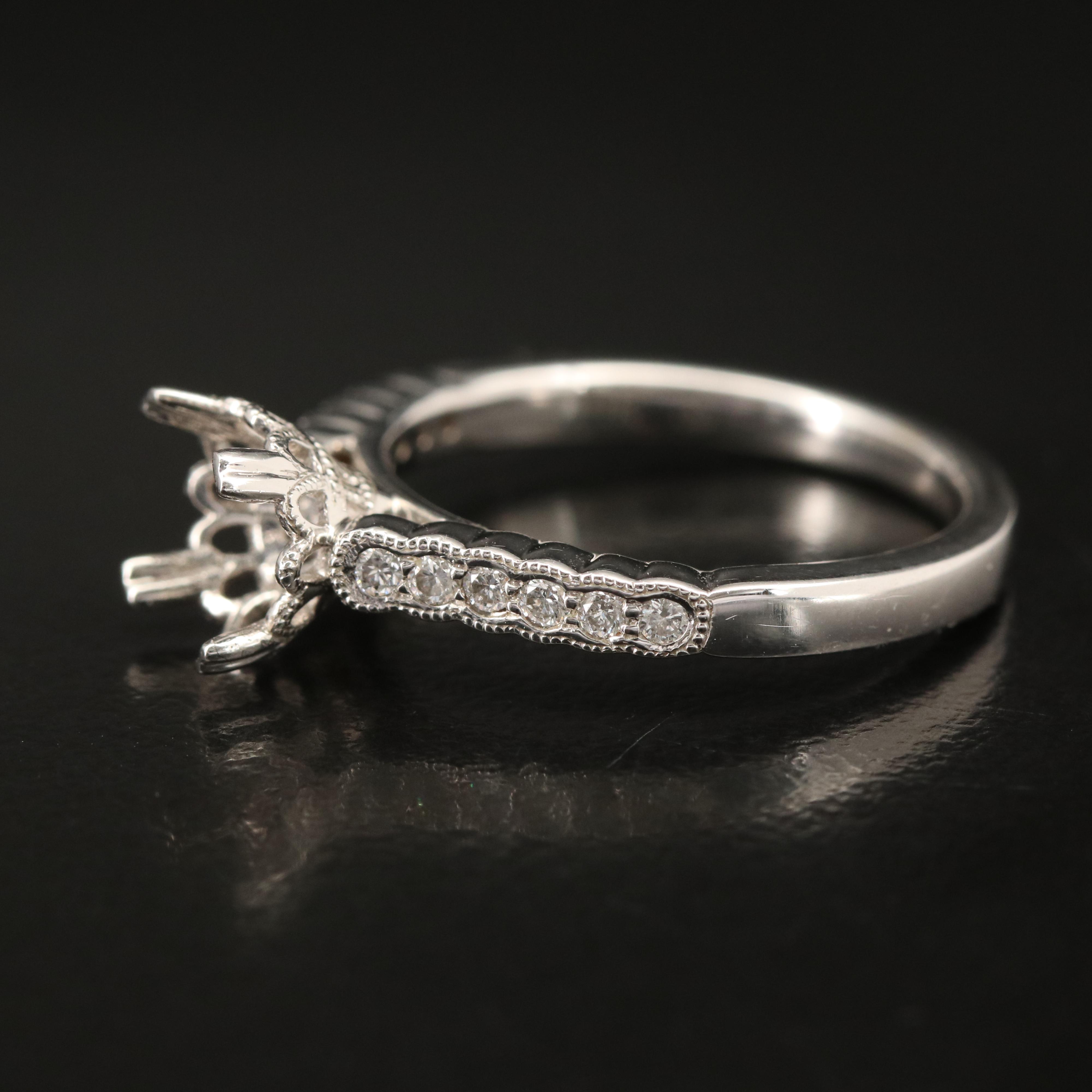 14K 0.24 CTW Diamond Semi-Mount Ring