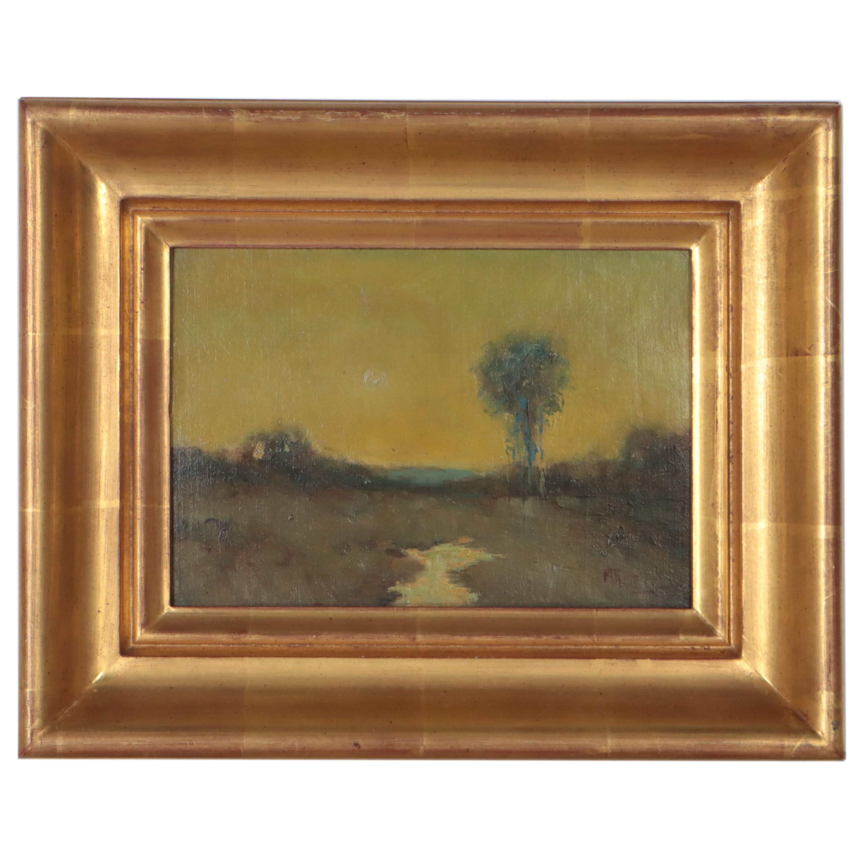 Martin Rettig Tonalist Landscape Oil Painting "Peace"