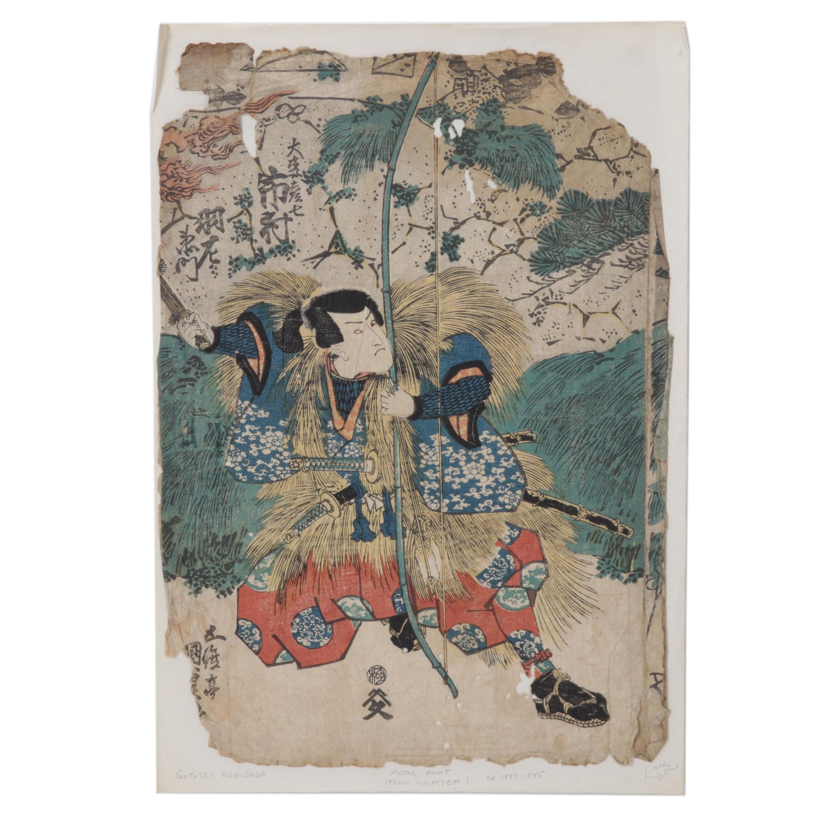 Woodblock After Utagawa Kunisada of Kabuki Actor