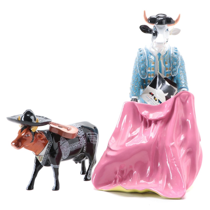 Cow Parade "Veronica" and "Mooriachi" Figurines